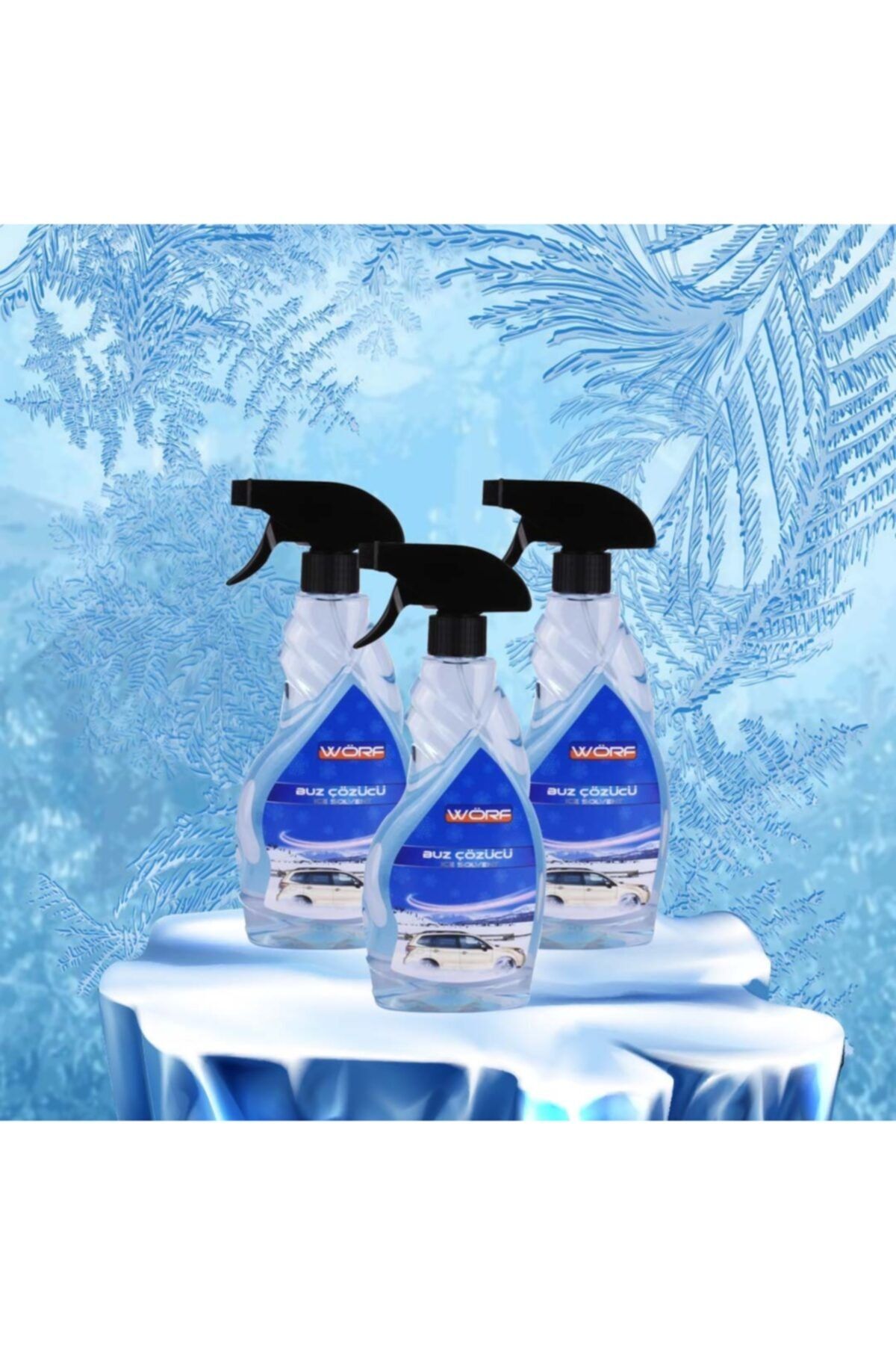 Buz Çözücü Sprey 500 ml X 3 Adet Oto Cam Buz Çözücü & Buzlanma Önleyici