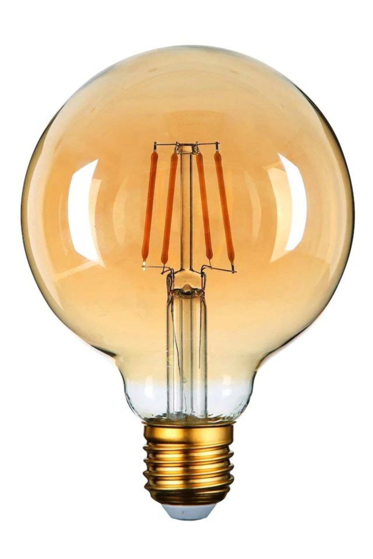 Rustik Led Ampül E27 Duy G95 Glop Model 4w Bal Cam Sarı Işık Tasarruflu Dekoratif Ampul