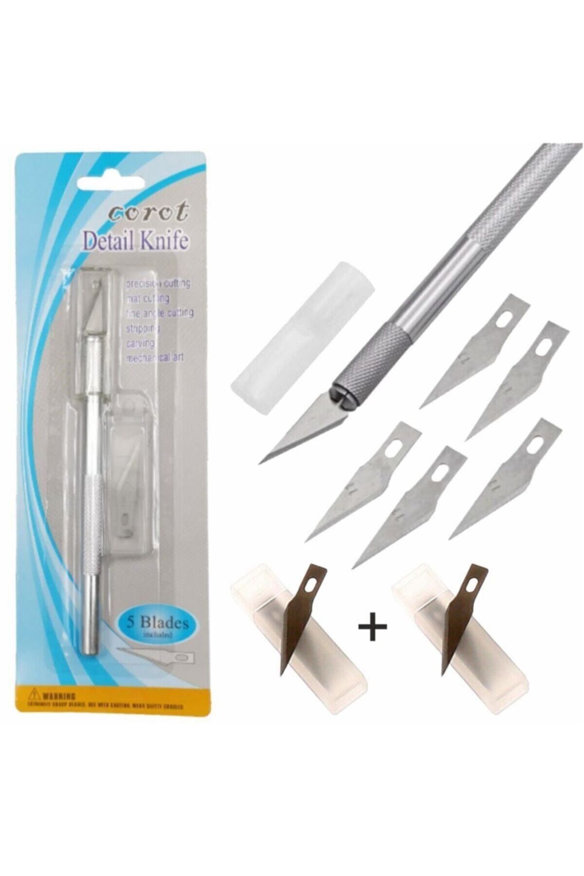 Design Knife Tasarım Hobi Neşter Kretuar Bıçağı 5 + 20 Uç Yedekli