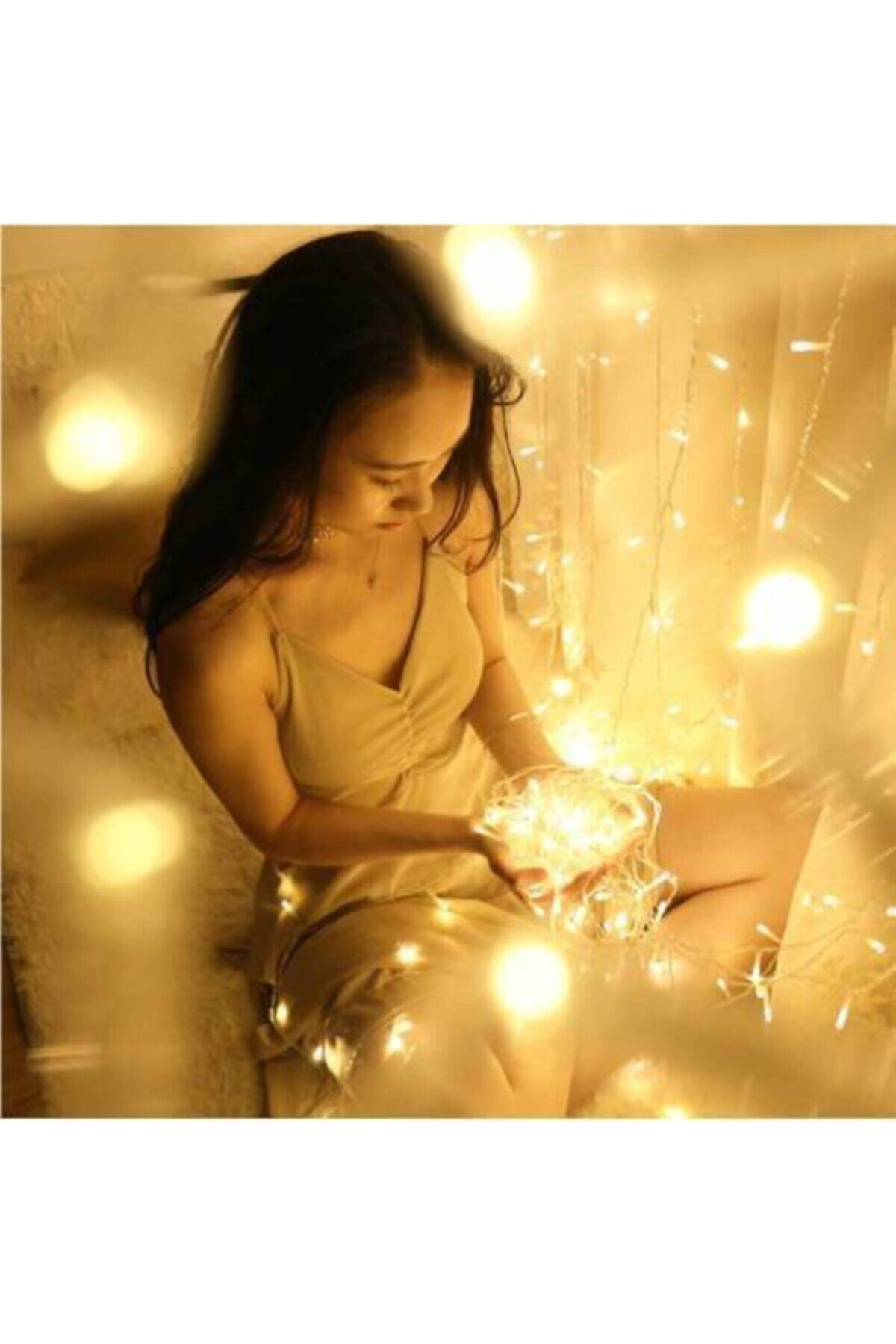 10 Metre Günışığı 100 Ampullü Led Işık Yılbaşı Işığı Nişan Kına Düğün Süsleme 220 Volt Fişli