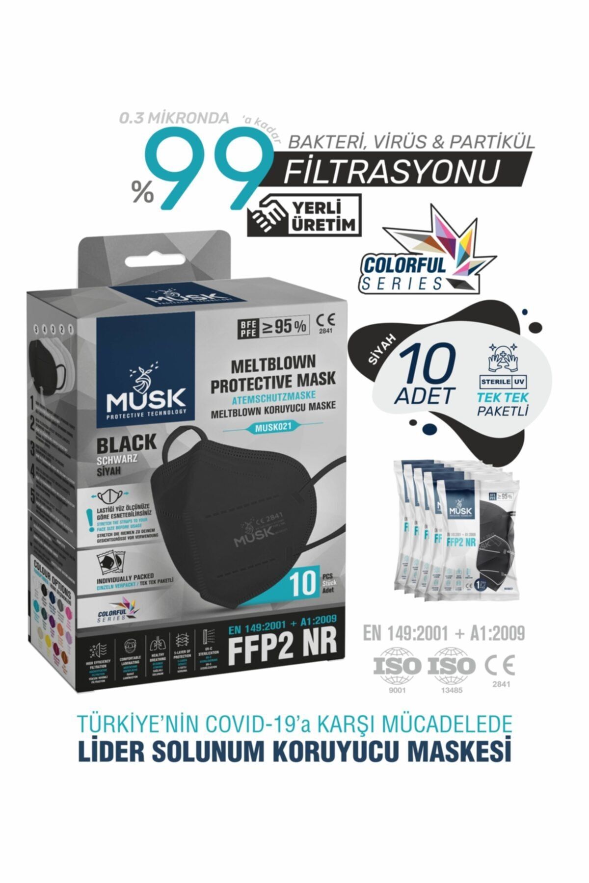 Ffp2 Maske Siyah 20 Adet