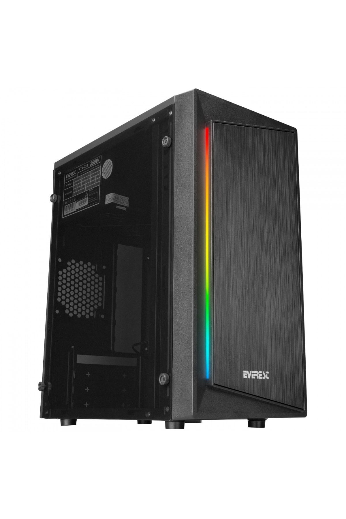 Blazon 250w Peak Rgb Led Şeritli Sıyah Akrilik Yan Panel Gaming Oyuncu Kasası