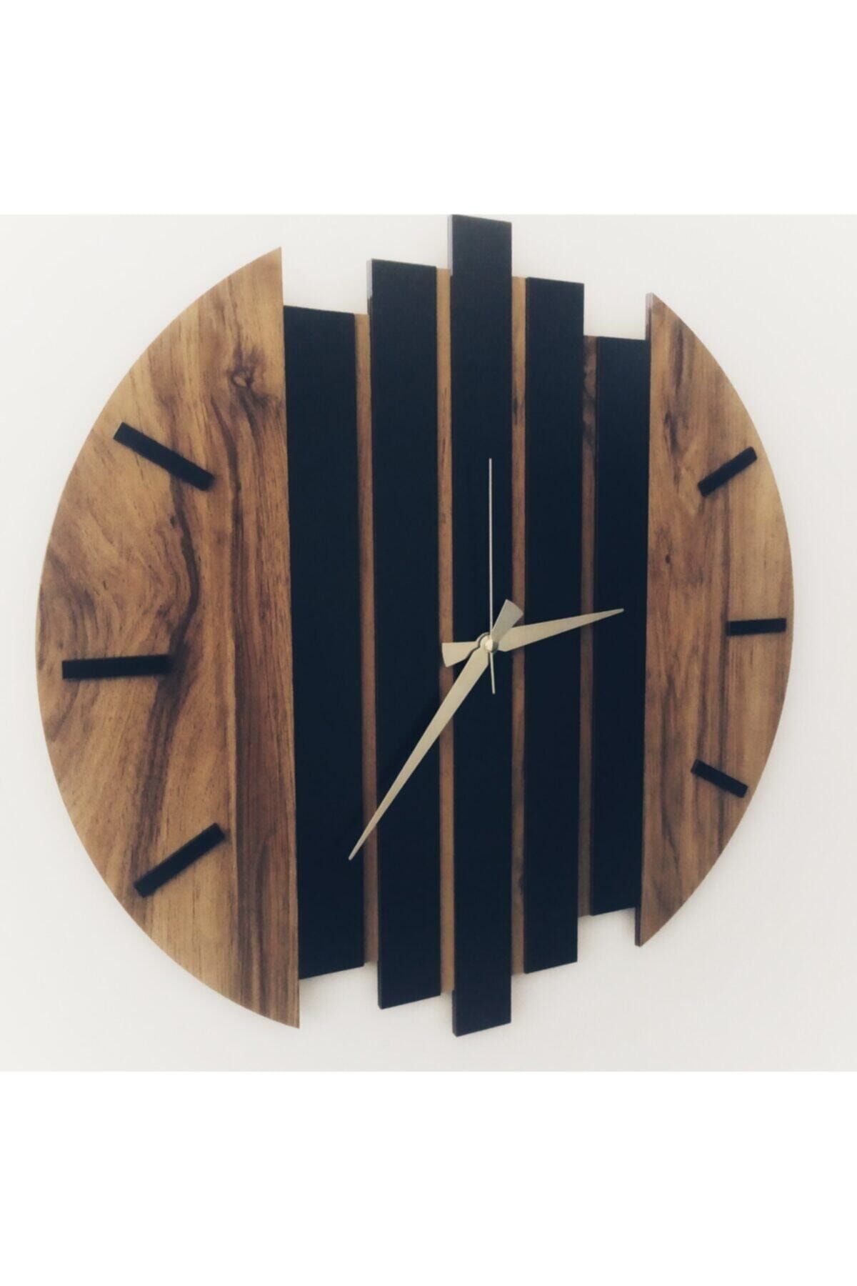 Modern Ahşap Duvar Saati 50cm 44 Değil