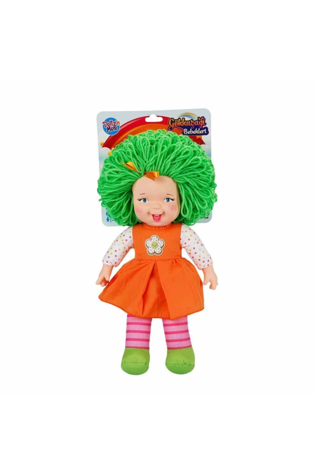 Gökkuşağı Bebekleri Lahana Saçlı Dolgu Bebek 45 Cm - Yeşil