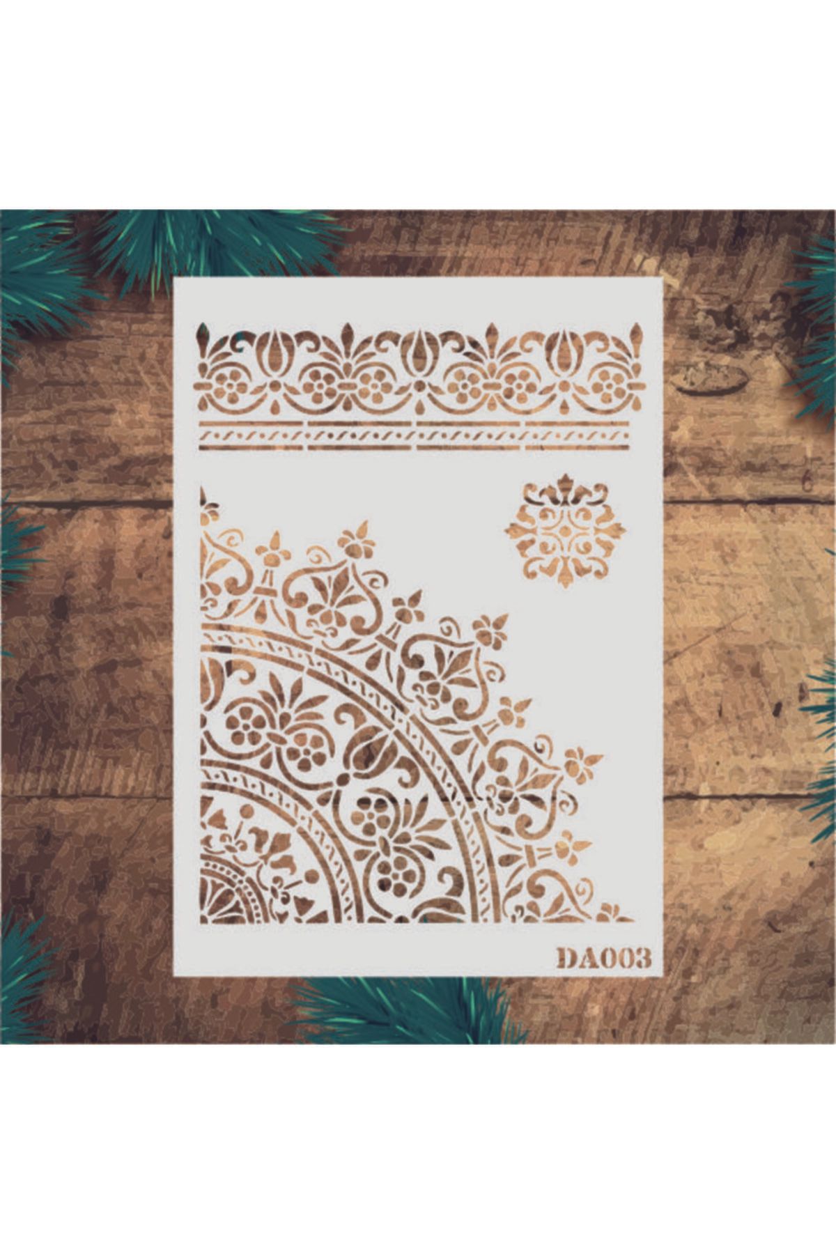 Stencil Tasarım Da003 Mandala Desen - Dekoratif Duvar Ve Eşya Boyama Şablonları 21x30 Cm