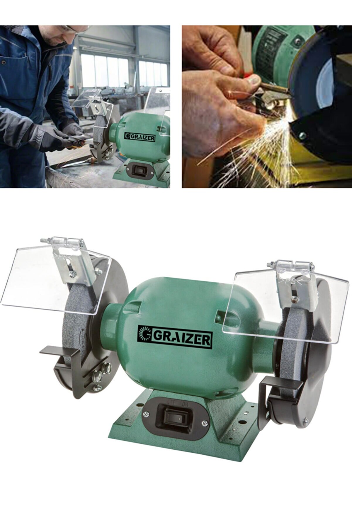 Alman Turbo-3000 Çark Motoru Zimpara Balta Bıçak Bileme Makinesi Tas Motoru Taslama 200 Mm