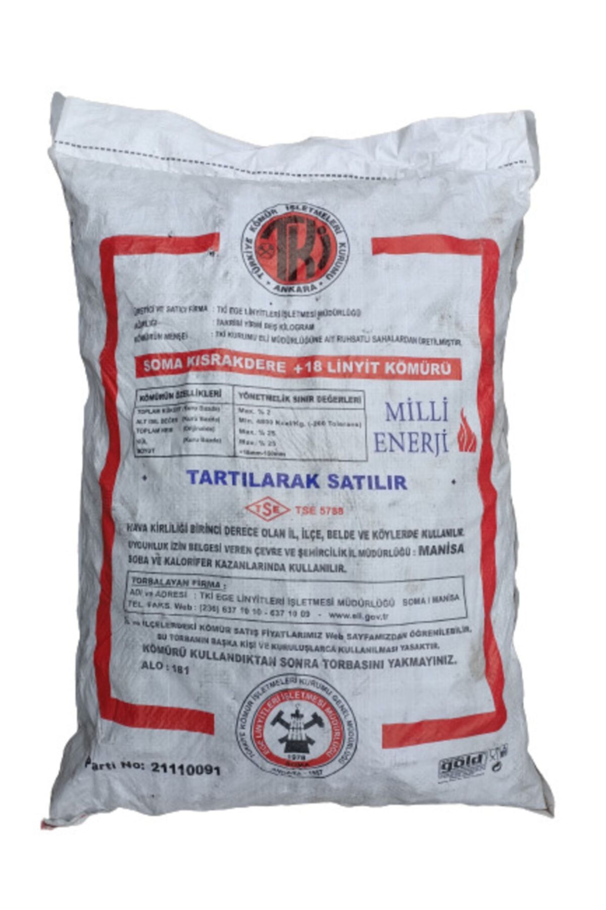Soma Kısrakdere 18 (SOBA VE KALORİFER) Ceviz Linyit Kömürü 25 Kg
