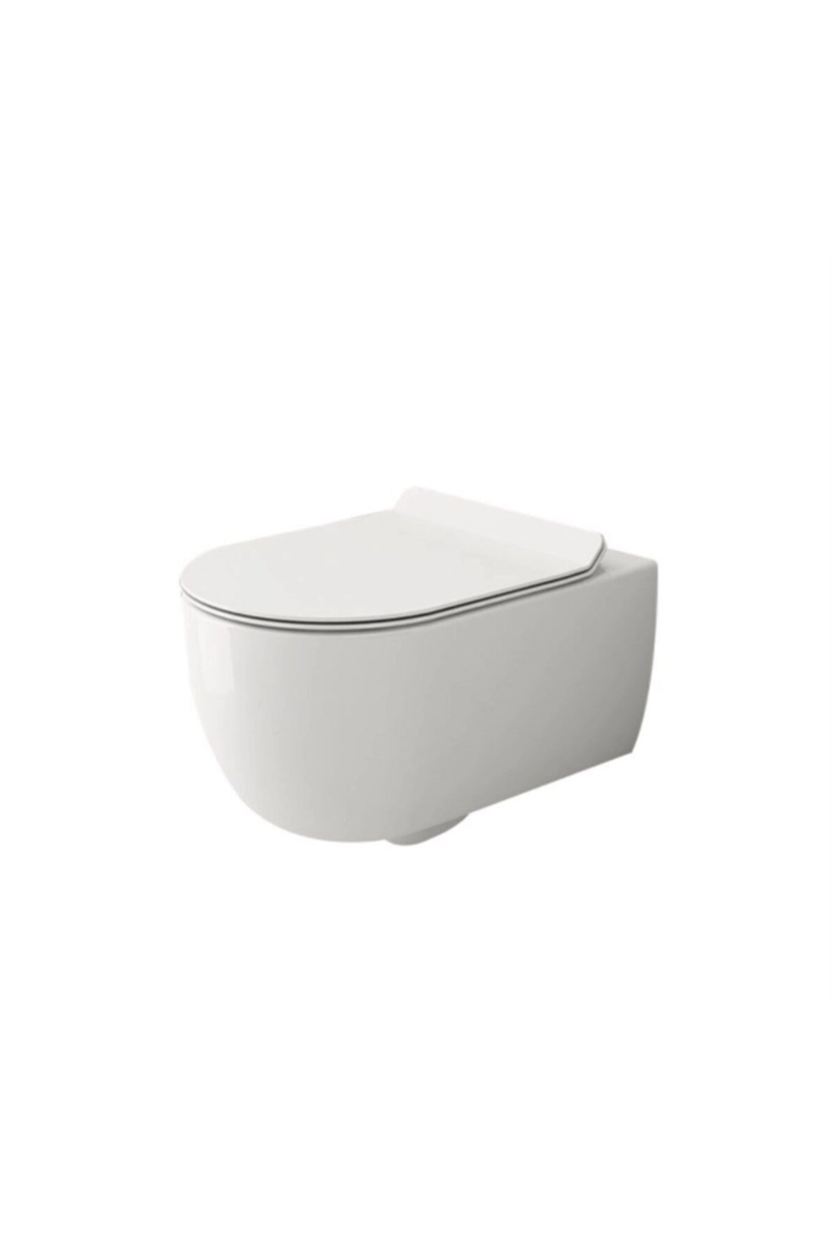 V-tondo Rimless Asma Klozet Slim Kapak Dahil Parlak Beyaz 1416-001-0128