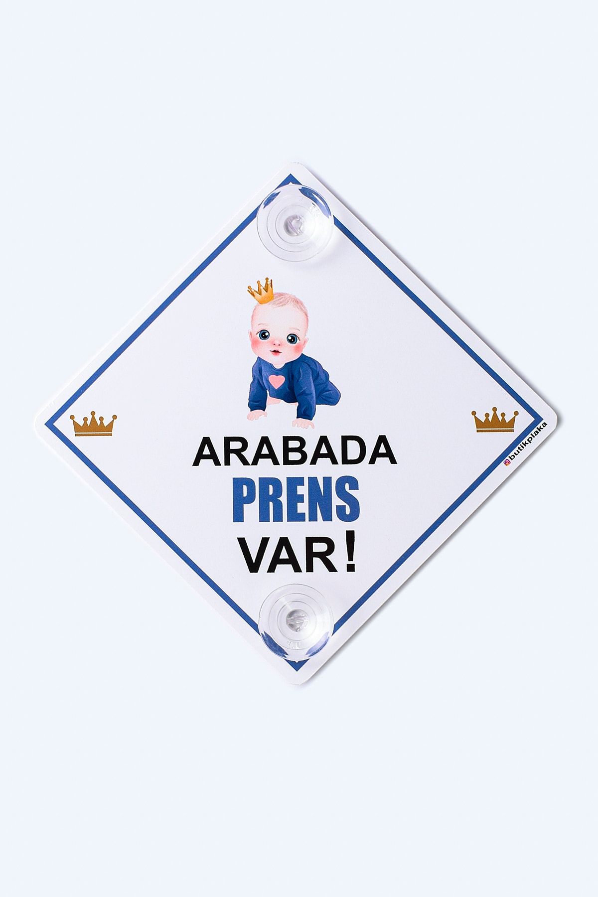 Kopya - Dikkat Arabada Bebek Var/pleksi Ikaz Levhası/ Taçlı Prens