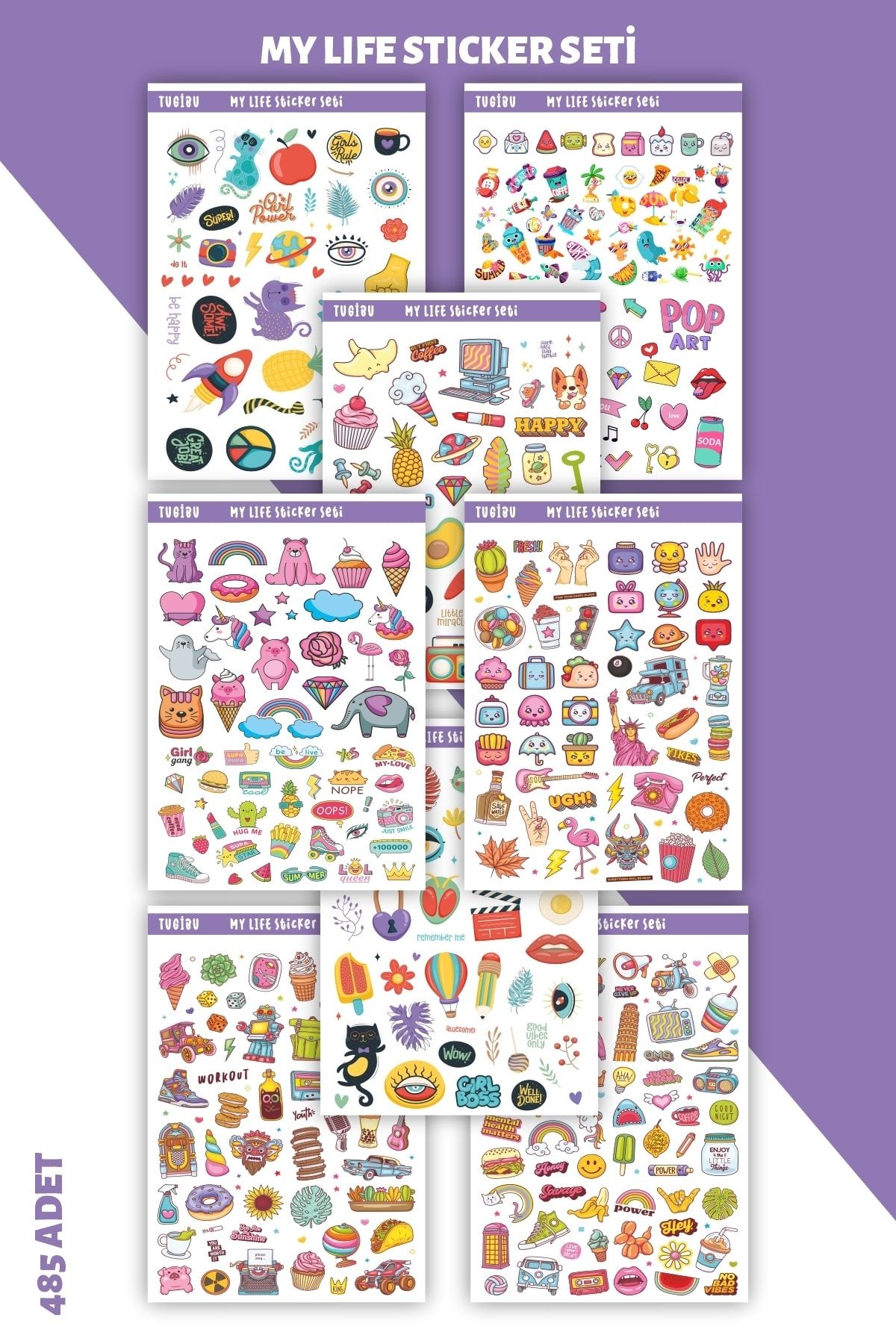 Ajanda Sticker Seti 485 Adet Defter, Kitap, Defter, Planlayıcı, Planner Etiketi Mega Set