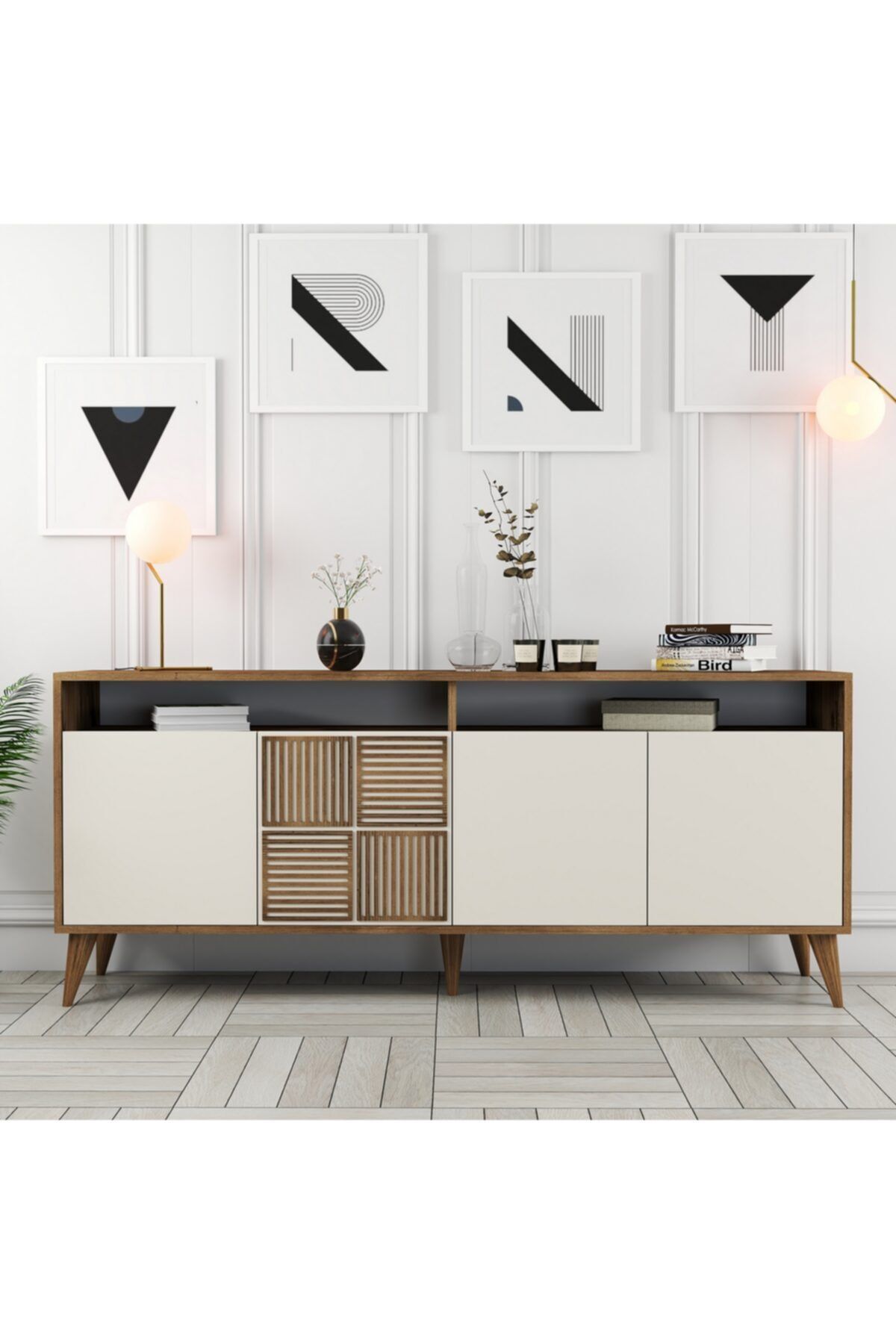 Milan Konsol  Ceviz / Krem