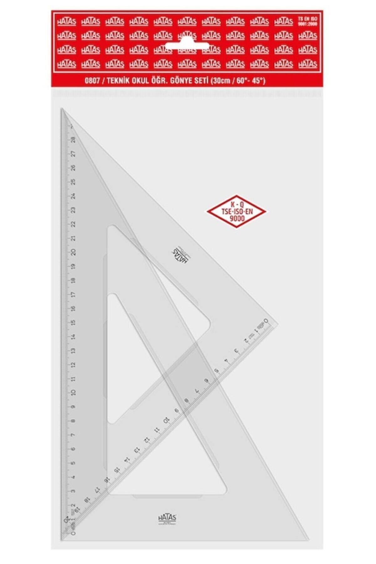 Teknik Okul Öğrenci Gönye Seti 30cm/60°-45° 00807
