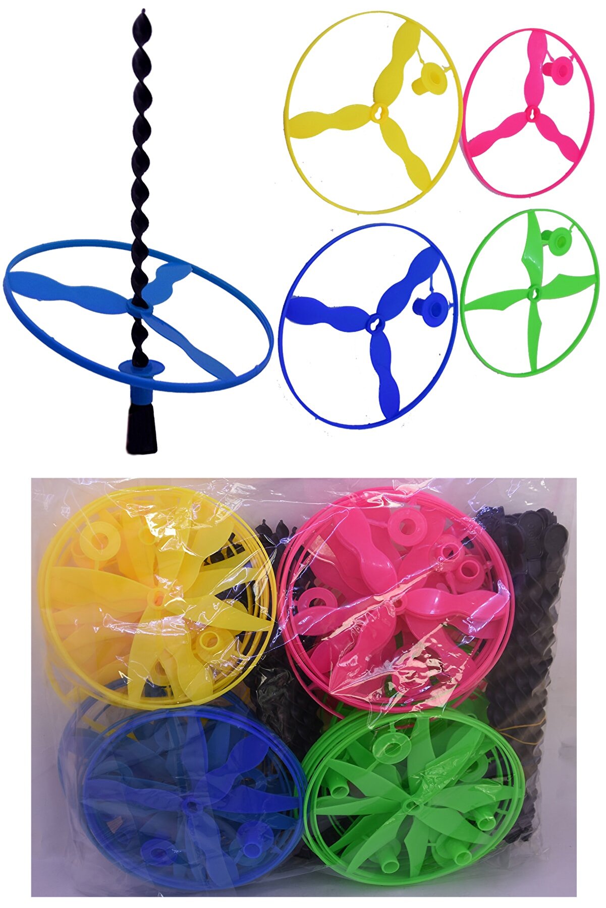 Uçan Pervane Daire Ufo Fırfır Fırıldak Oyuncak 48 Adet