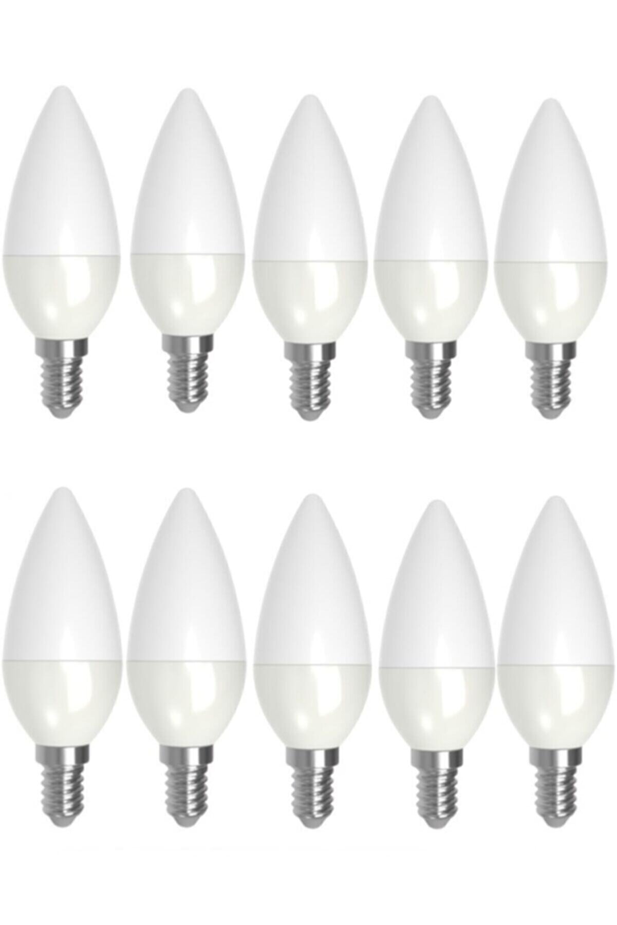 10 Adet 7w Günışığı Sarı Led Mum Avize Ampulü Buji Ampul E14 Ince Duylu Ct 4079 3200 Kelvin
