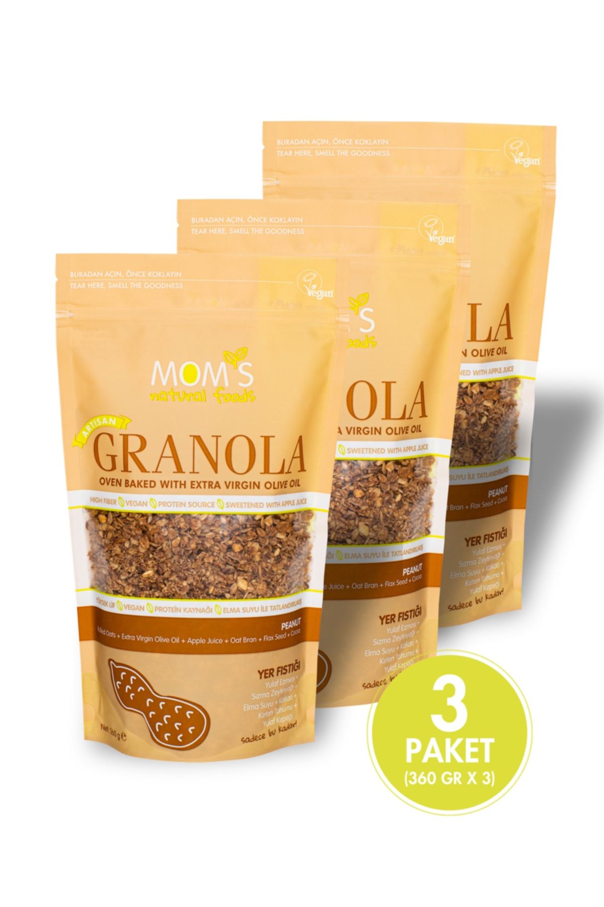 3'LÜ YER FISTIKLI GRANOLA 360 G