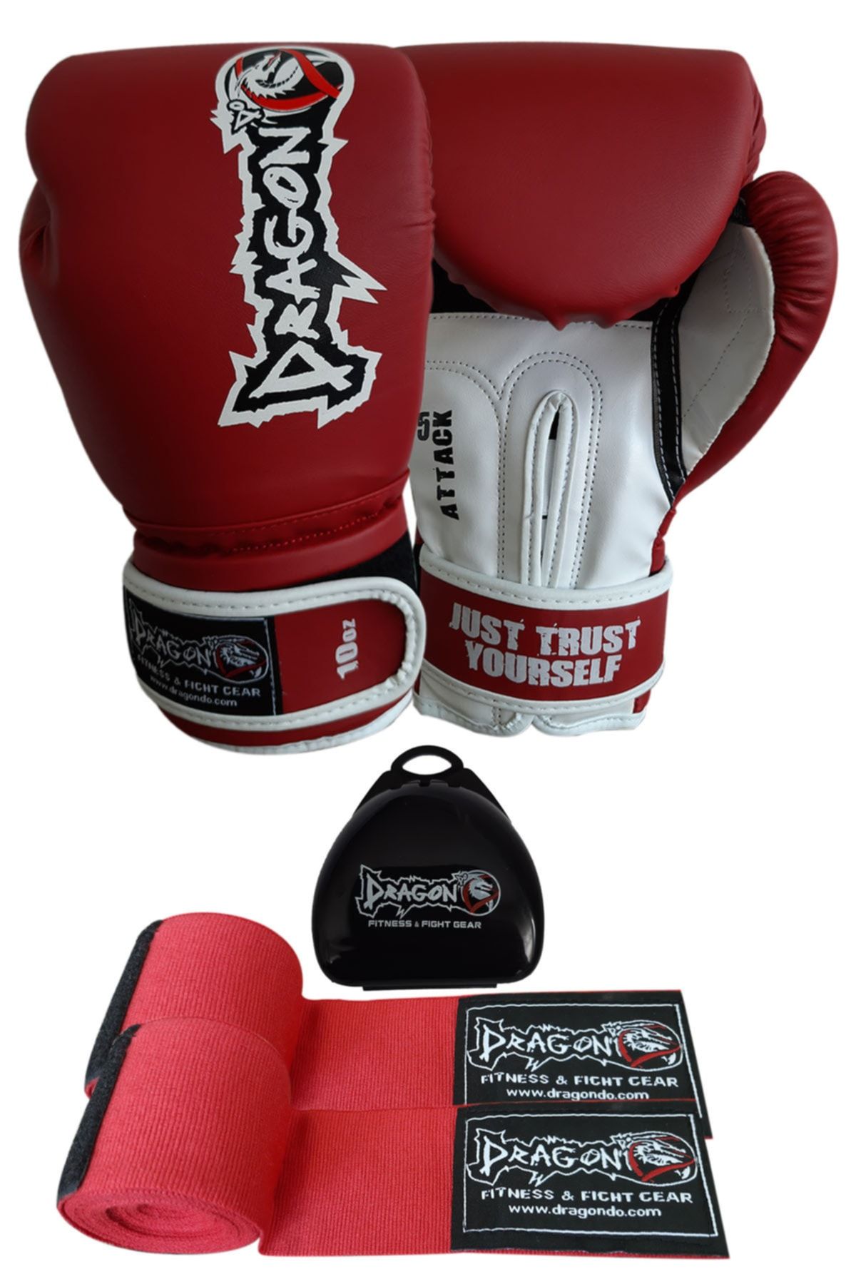 Attack Boks Eldiveni Kick Boks Muay Thai Boks Eldiveni Bandaj Ve Dişlik 3'lü Set