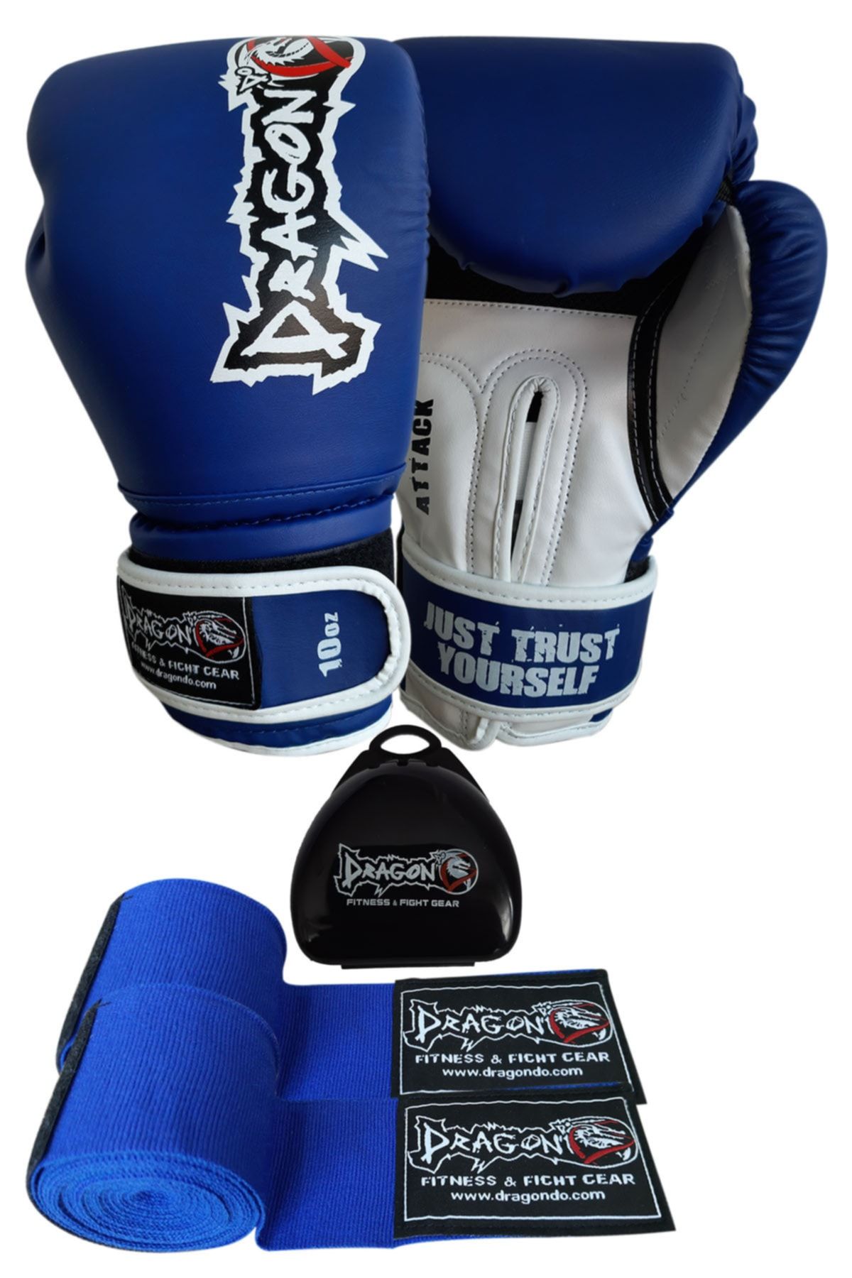 Attack Boks Eldiveni Kick Boks Muay Thai Boks Eldiveni Bandaj Ve Dişlik 3'lü Set