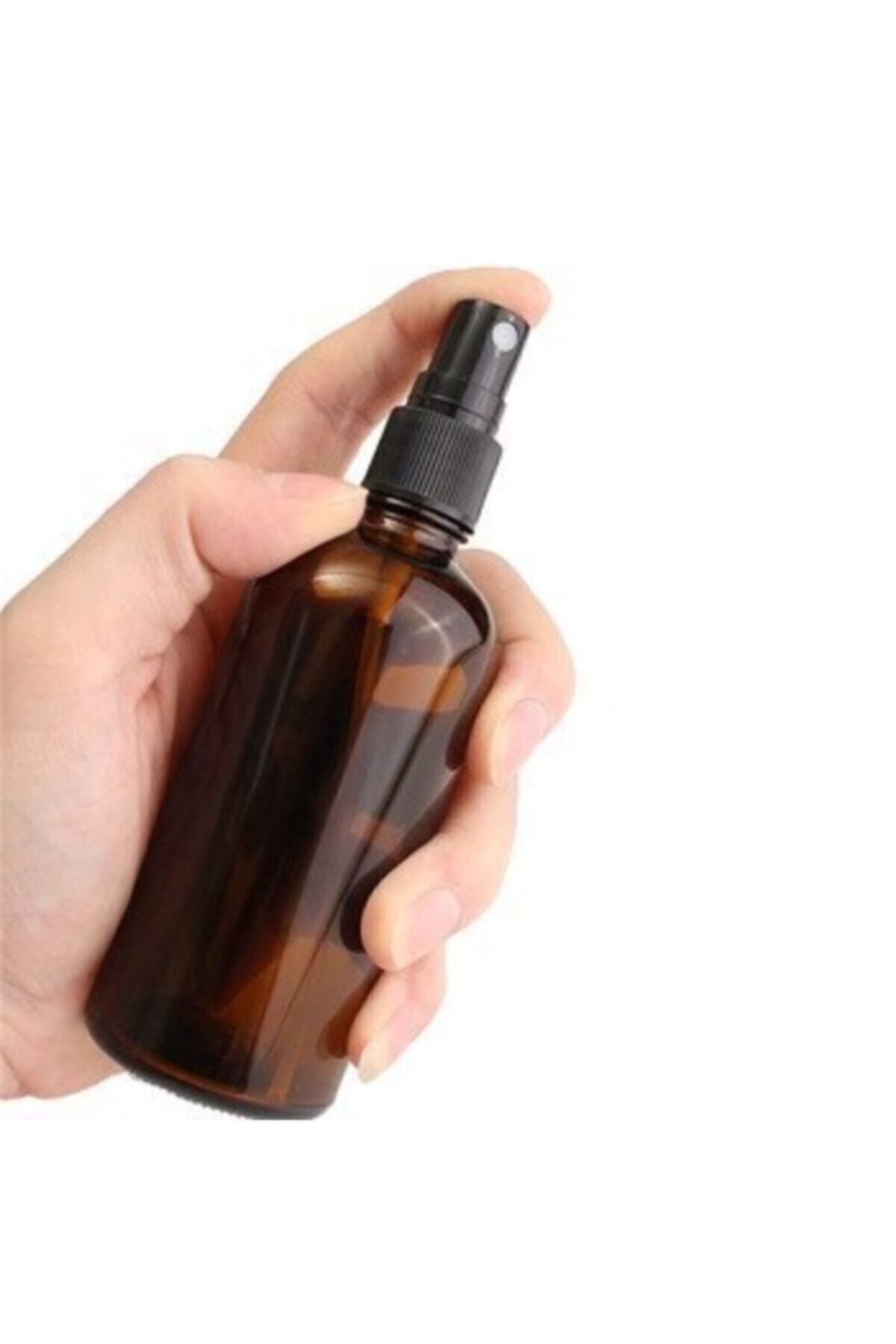 Siyah Sprey Başlıklı Amber Cam Şişe 100ml