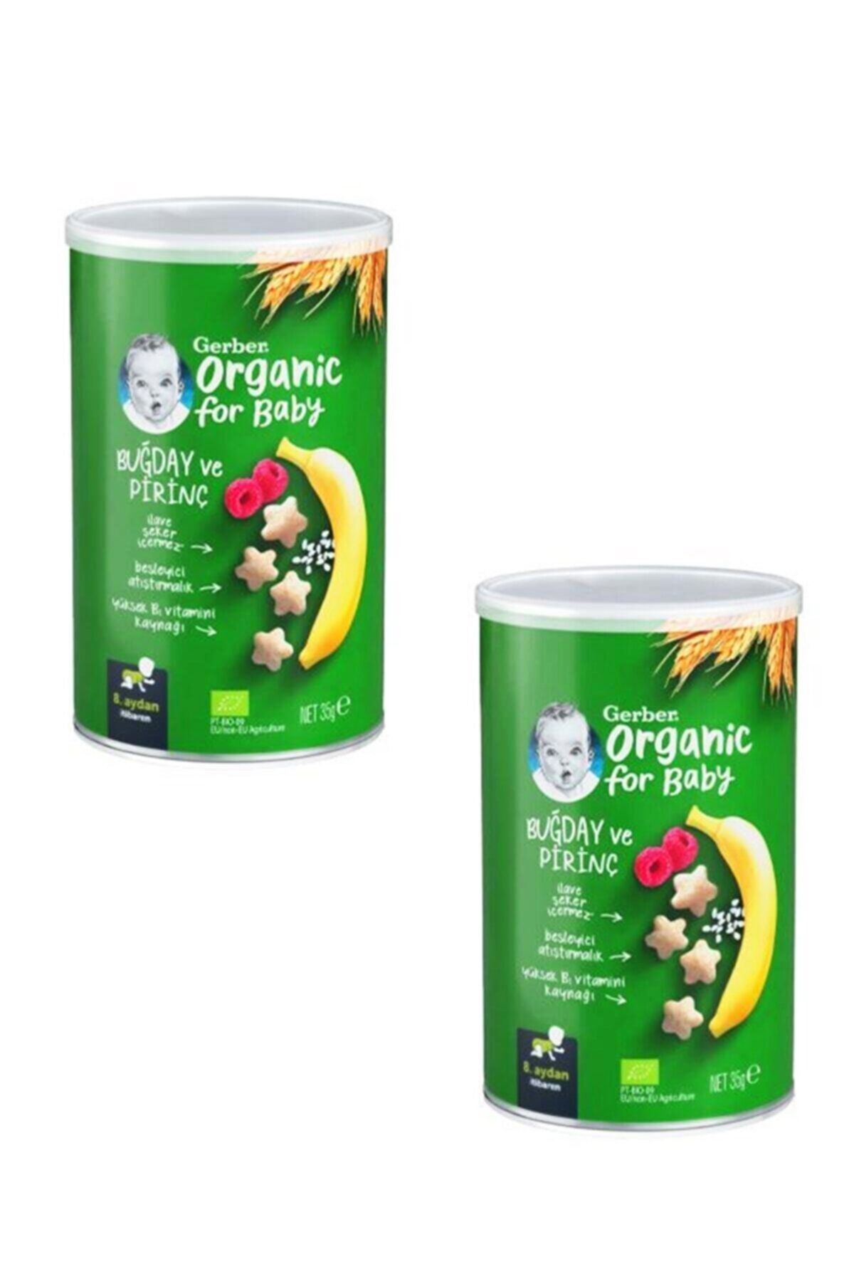 Organik Pirinçli Buğdaylı Muzlu Bebek Atıştırmalığı 35gr X 2 Adet
