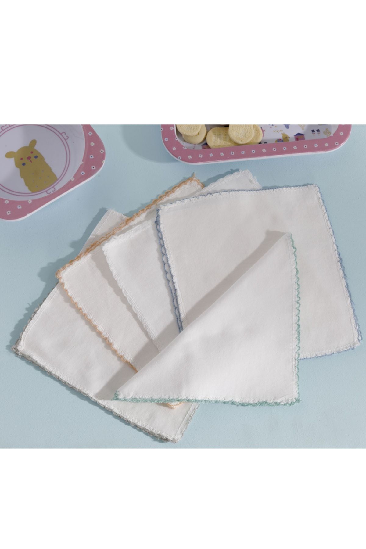Cotton Pamuk 10'lu Bebe Ağız Silme Bezi 20x20 Cm Krem