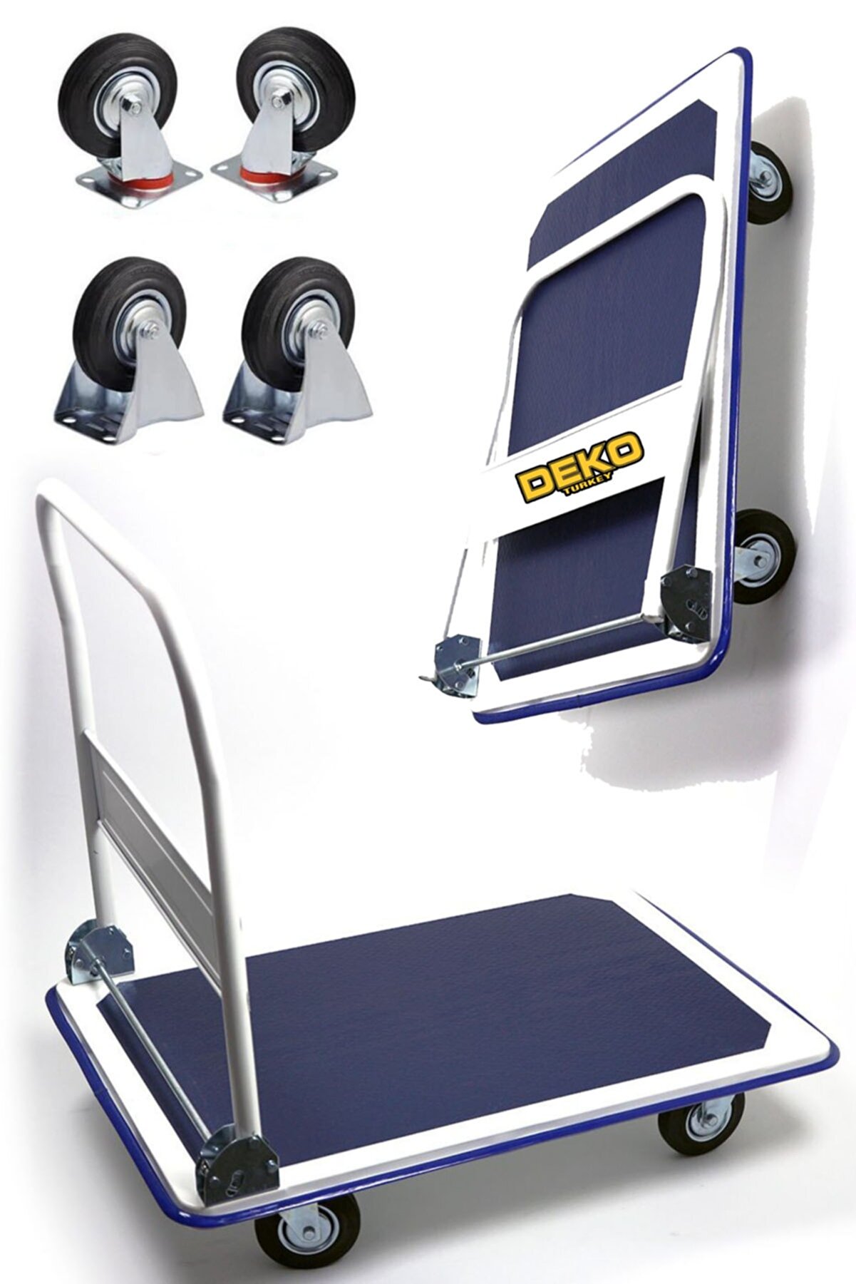 Katlanır Sap Koli Yük Çuval Paket Taşıma El Arabası 4 Tekerlek Platformlu Taşıma Arabası Max 300 Kg