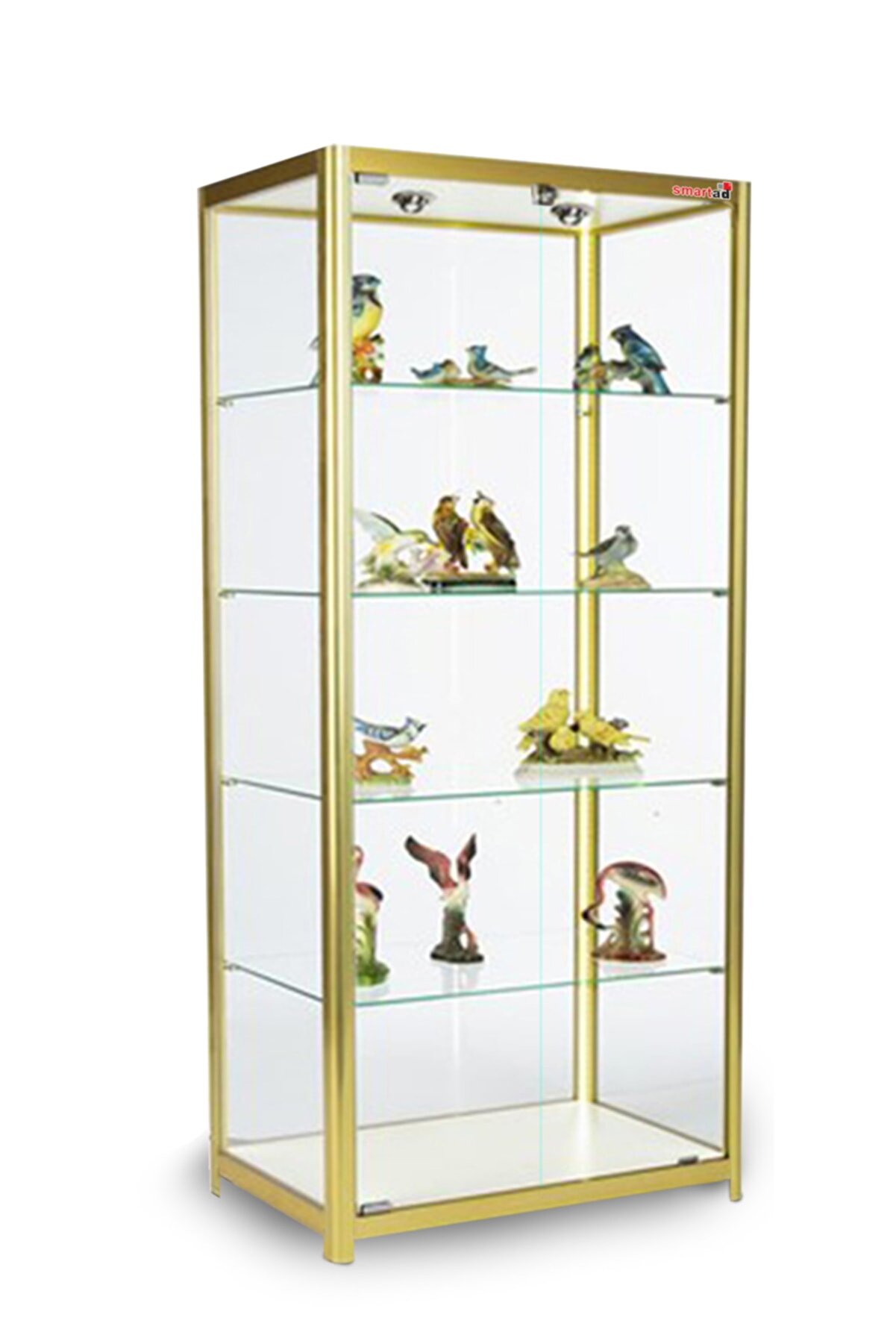 Camlı Vitrin - Camlı Dolap - Camlı Koleksiyon Vitrini - Cam Raf - Kurulu Ürün 175x70x30