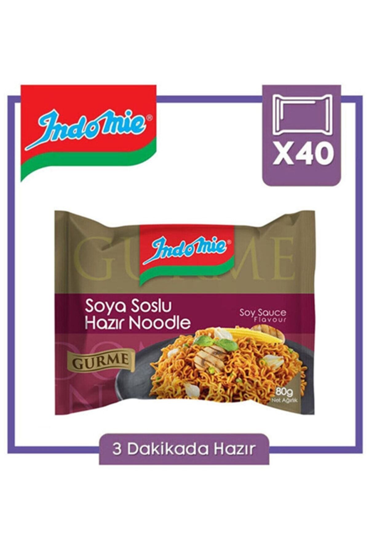 Indomie Gurme Serisi Soya Soslu Çeşnili 40 Adet