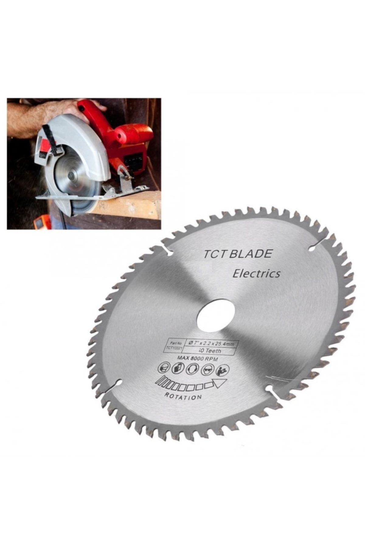 180mm Ahşap Sunta Kesme Diski Elmaslı Turbo Kesici Daire Testere Tct Blade