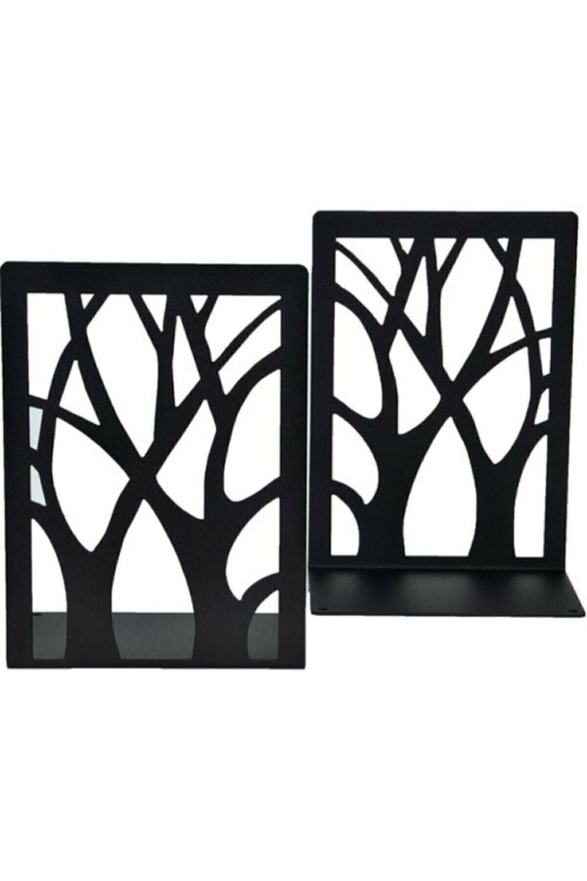 Metal Ağaç Desenli Kitap Desteği - Kitap Tutucu - Ev Ve Ofis Dekoratif Aksesuar( 2 Li Set)