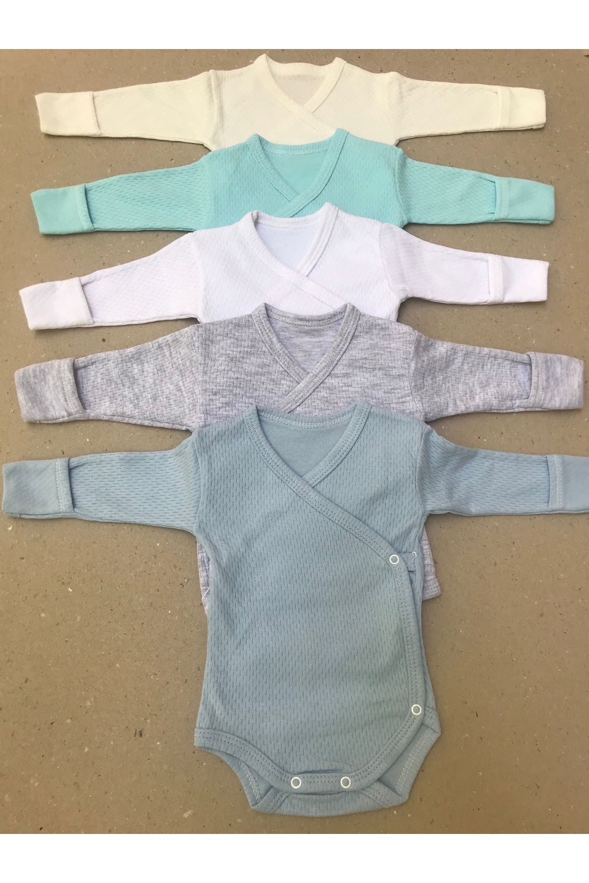 Uzun Kollu Kendinden Eldivenli Çıtçıtlı Badi Kruvaze (5 Lİ PAKET)