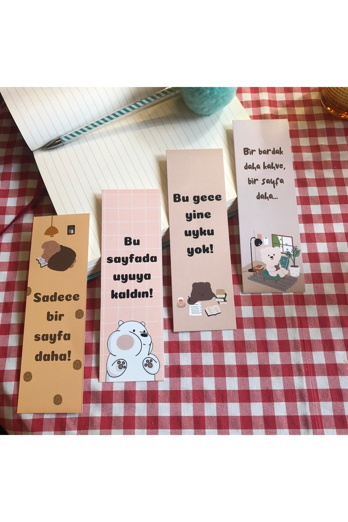Ayıcık Temalı Sevimli Kitap Ayraçları 4’lü