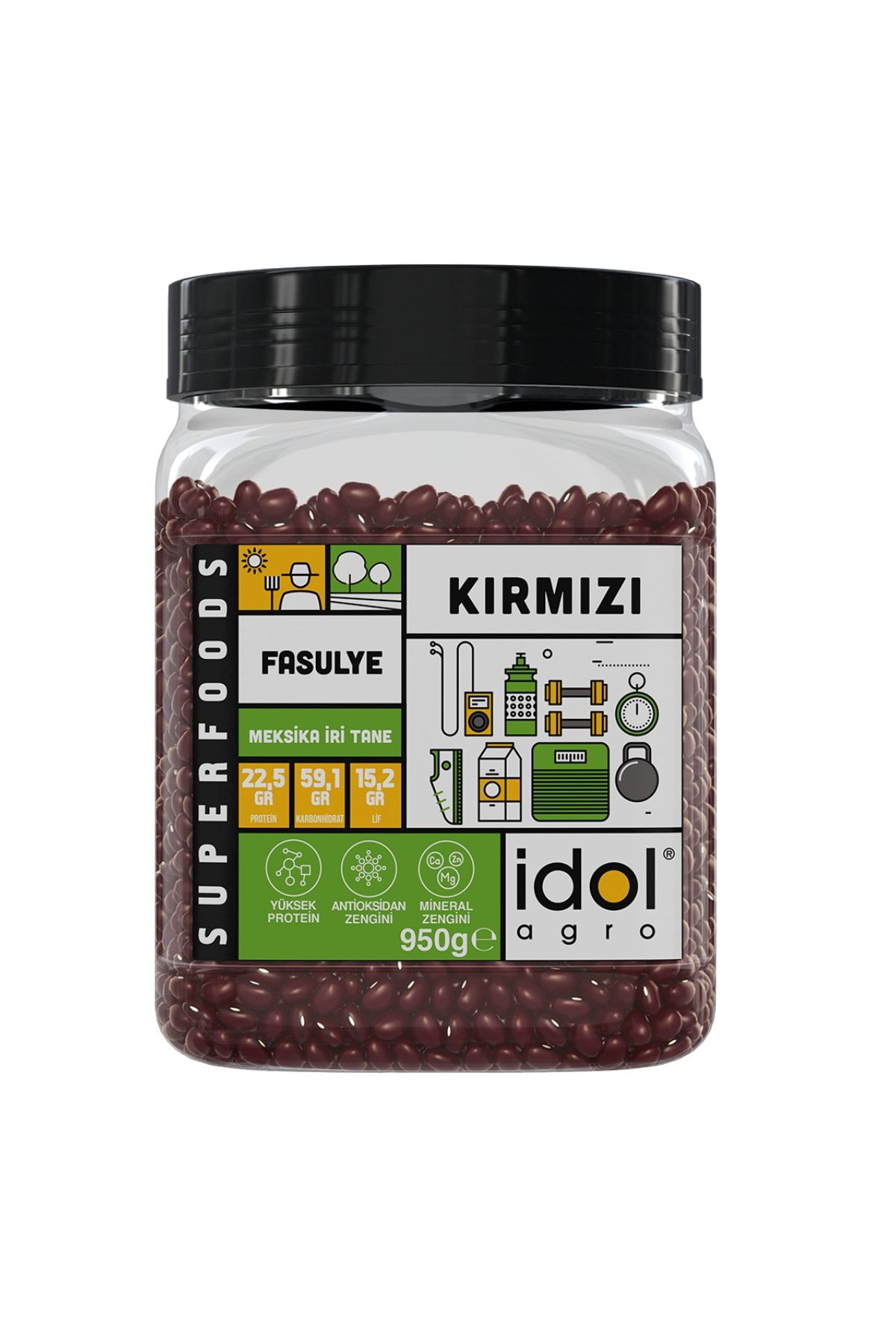 Kırmızı Fasulye - 950 Gr - Superfoods -yüksek Protein + Antioksidan + Mineral, Iri Parlak Tane