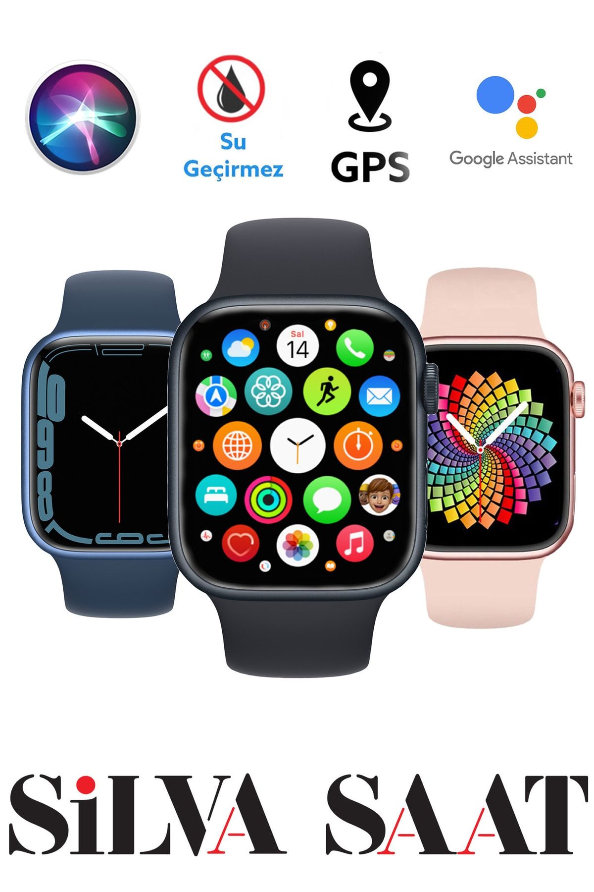 MG37 Akıllı Saat iOS Android Kablosuz Şarj Siyah