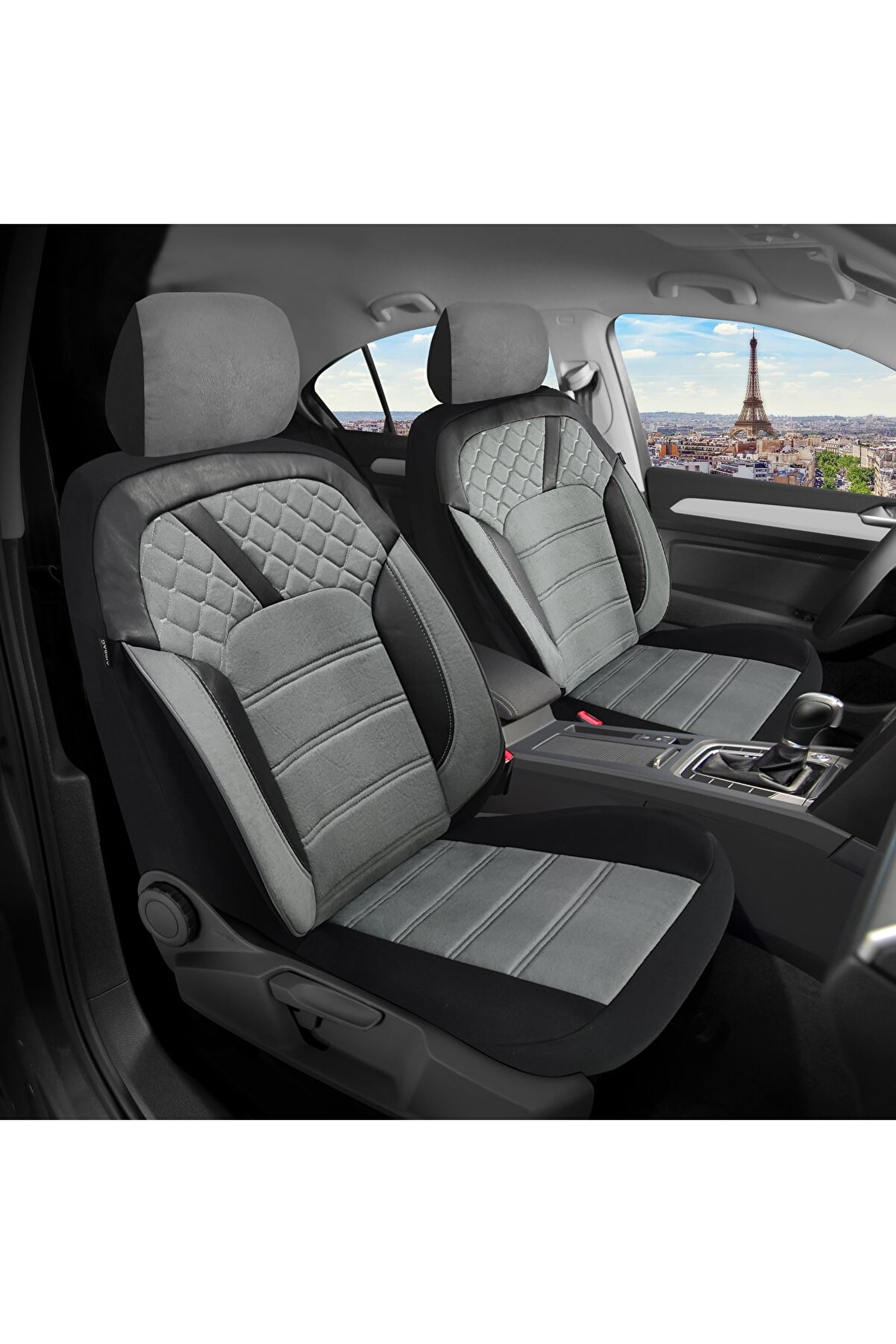 Opel Ampera 2012-2018 Uyumlu 1+1 Gri Tay Tüyü Koltuk Kılıfı Tg646
