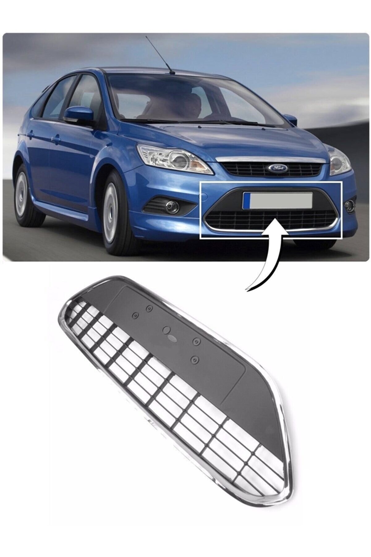 Ford Focus 2.5 Uyumlu Ön Tampon Panjuru Krom Nikelajlı Titanium 2008-2011 8m51 17b968