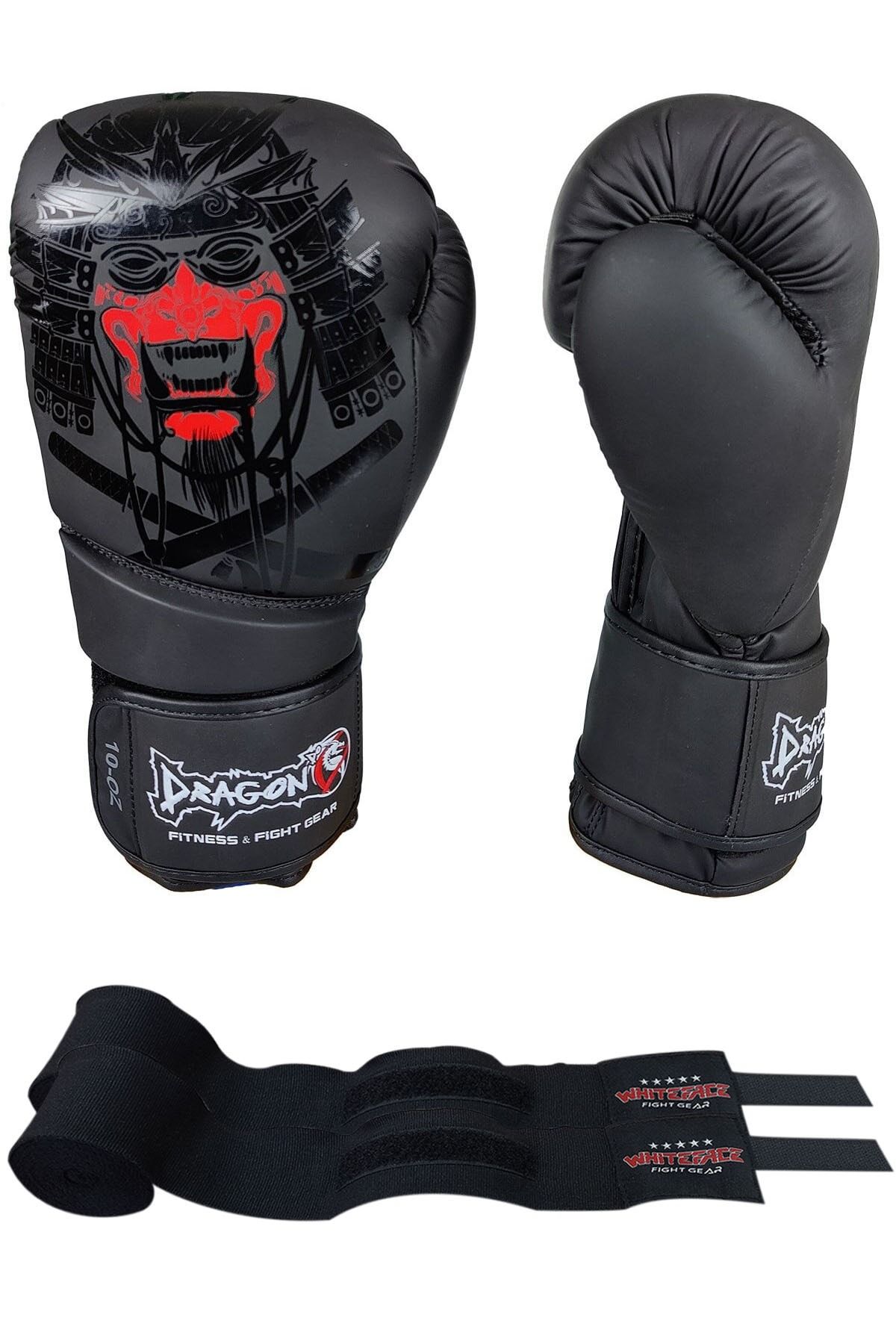 Yakuza Boks Eldiveni Muay Thai Kick Boks Eldiveni Ve Whiteface Boks Bandajı 2’li Set