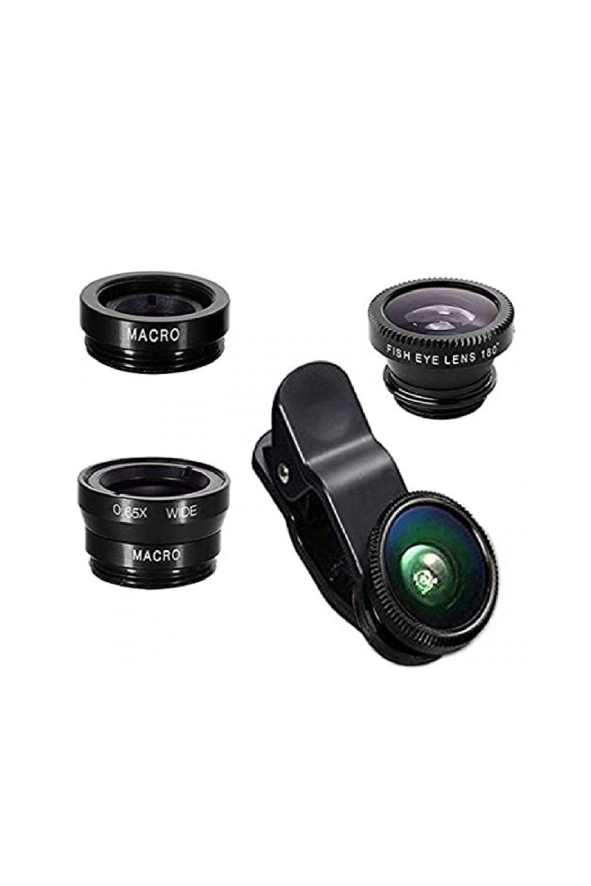 Balık Gözü Lens Geniş Açılı Fotoğraf Çekim Fish Eye Macro Wide Mandallı Aparatı