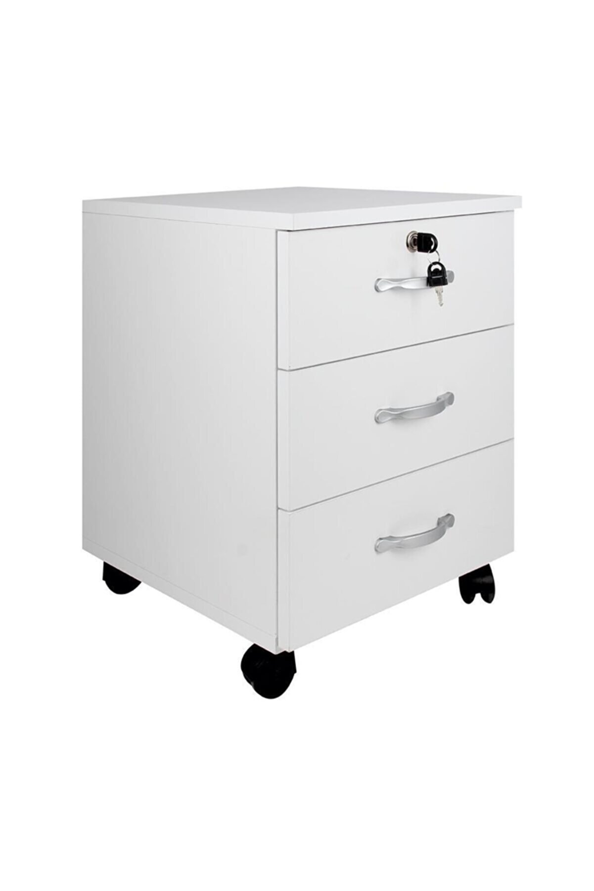 Dekofis Tekerlekli Keson Çekmeceli Kilitli