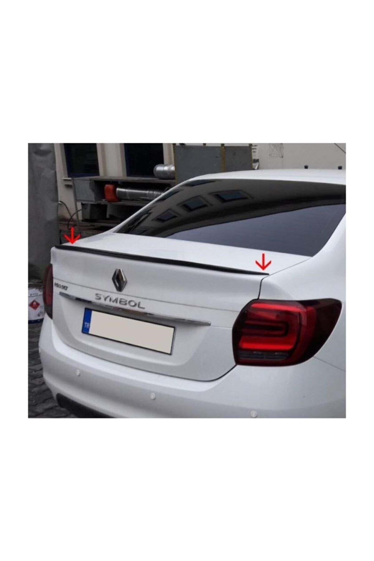 Spoiler Renault Symbol Bagaj Üzeri Çıta - Spoiler Pianoblack - Parlak Siyah + Çift Taraflı Bantlı