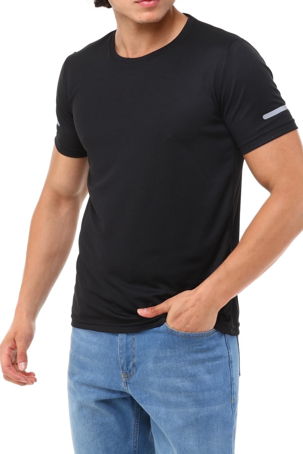 Erkek Nem Emici Hızlı Kuruma Atletik Teknik Performans T-shirt