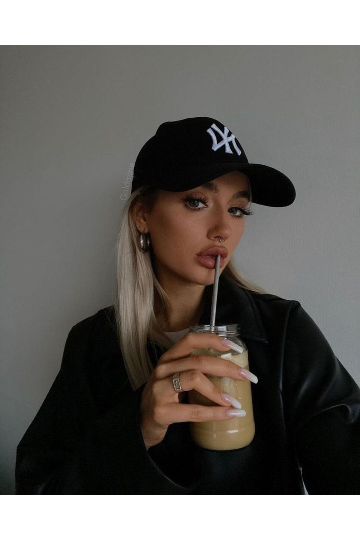 Unisex Beyzbol Ny Şapka Siyah - Beyaz