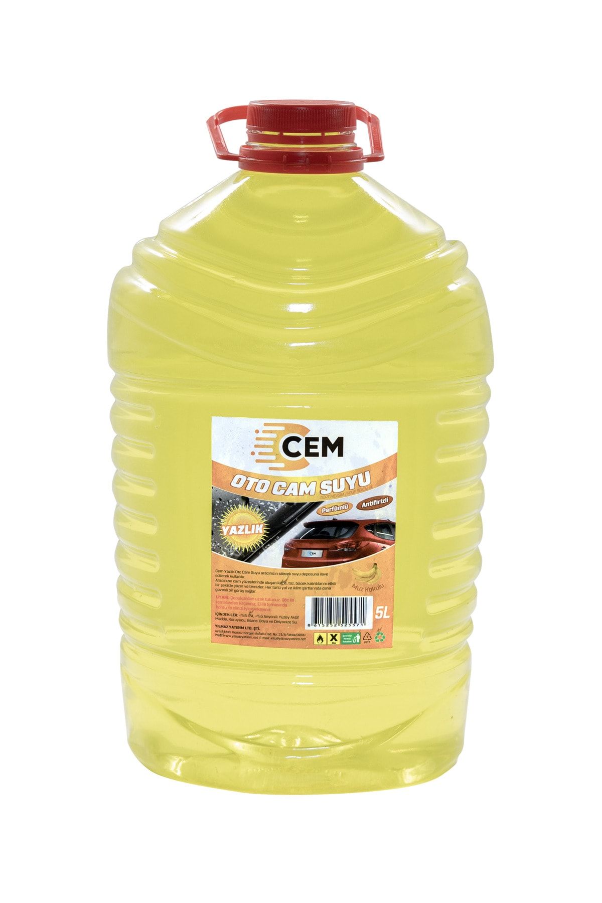 Yazlık Oto Cam Suyu 5lt Limon Kokulu