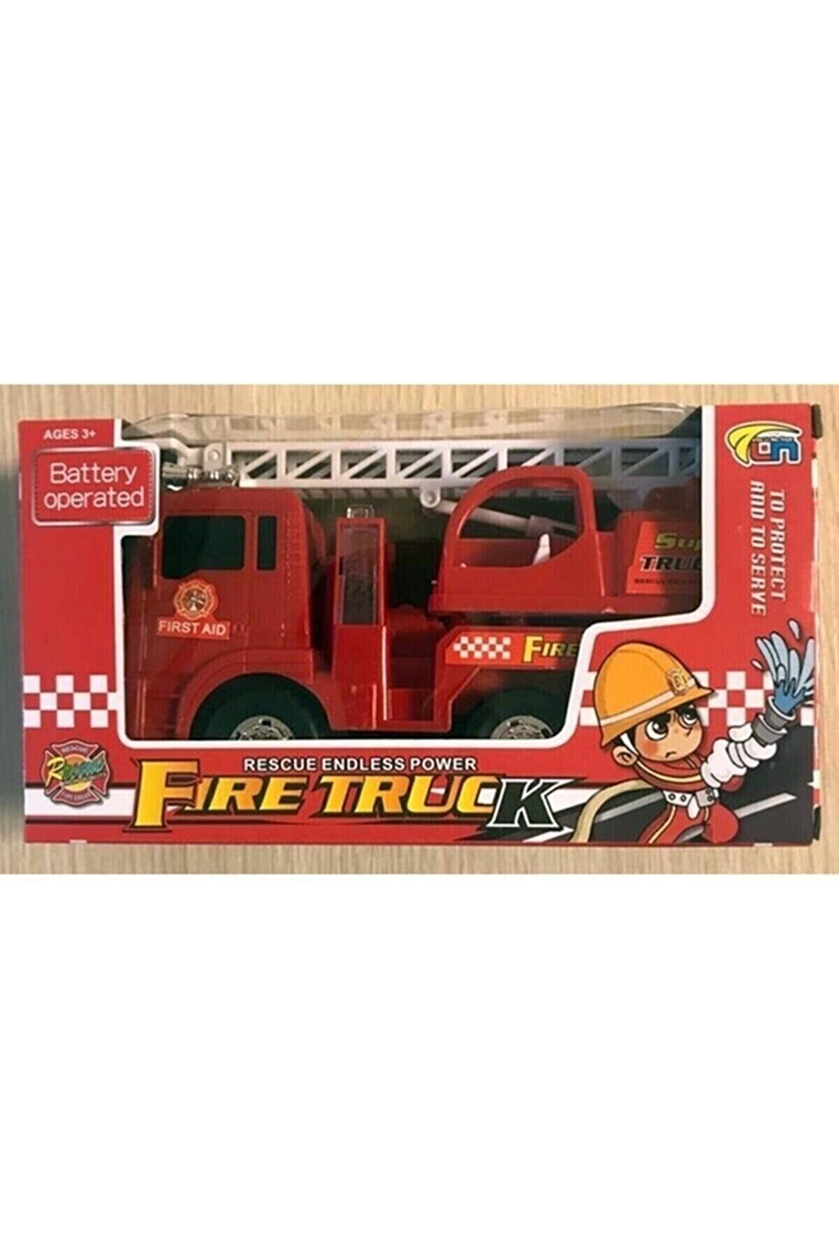 Itfaiye Pilli Işıklı Sirenli Oyuncak Itfaiye Arabası Vinç Hareketli Oyuncak Itfaiye Pilli - Tuka