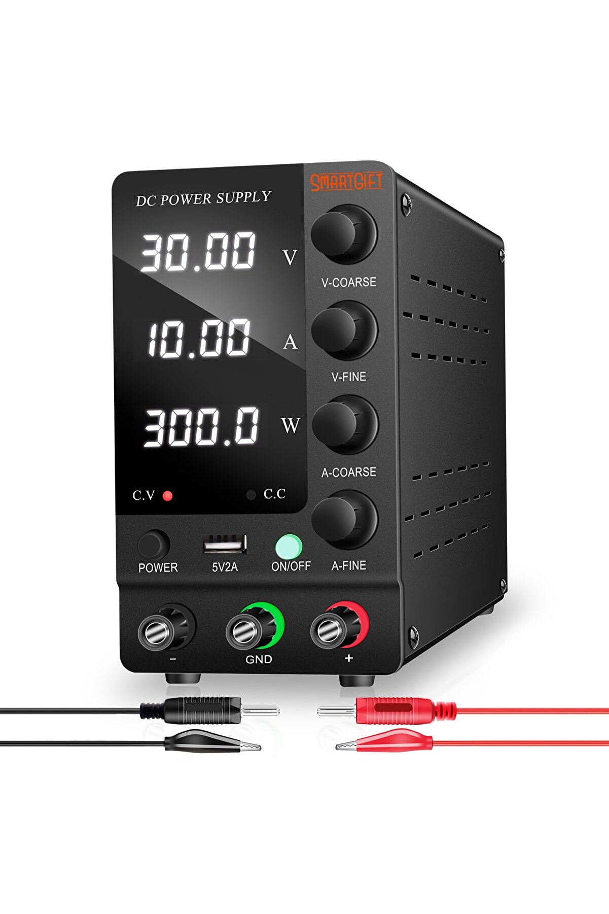 0-30v/10a Ayarlanabilir Dc Güç Kaynağı Voltaj Regülatörü Geliştirilmiş Model Siyah