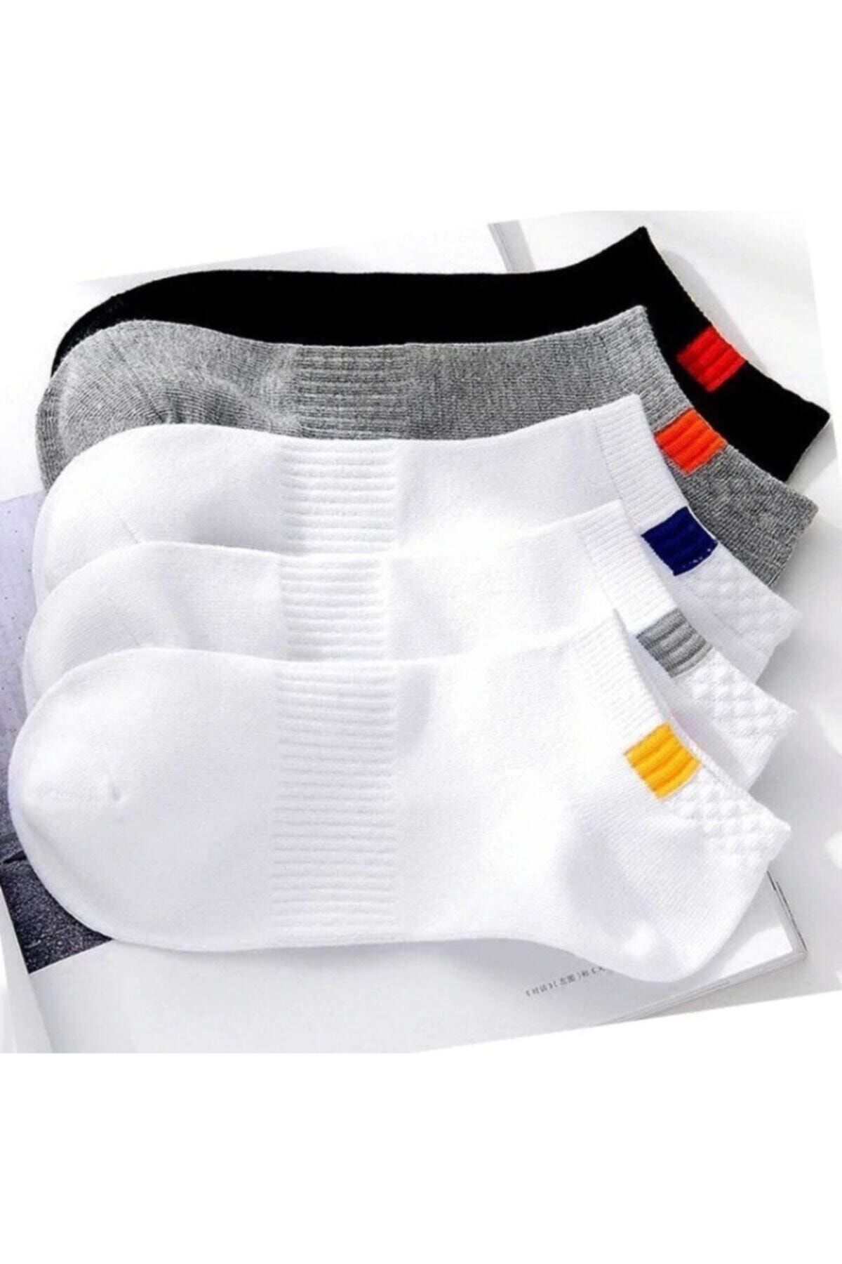 Unisex 5'li Spor Patik Çorap - Yıkanmış Efektiyle Şıklığı Yakalayın