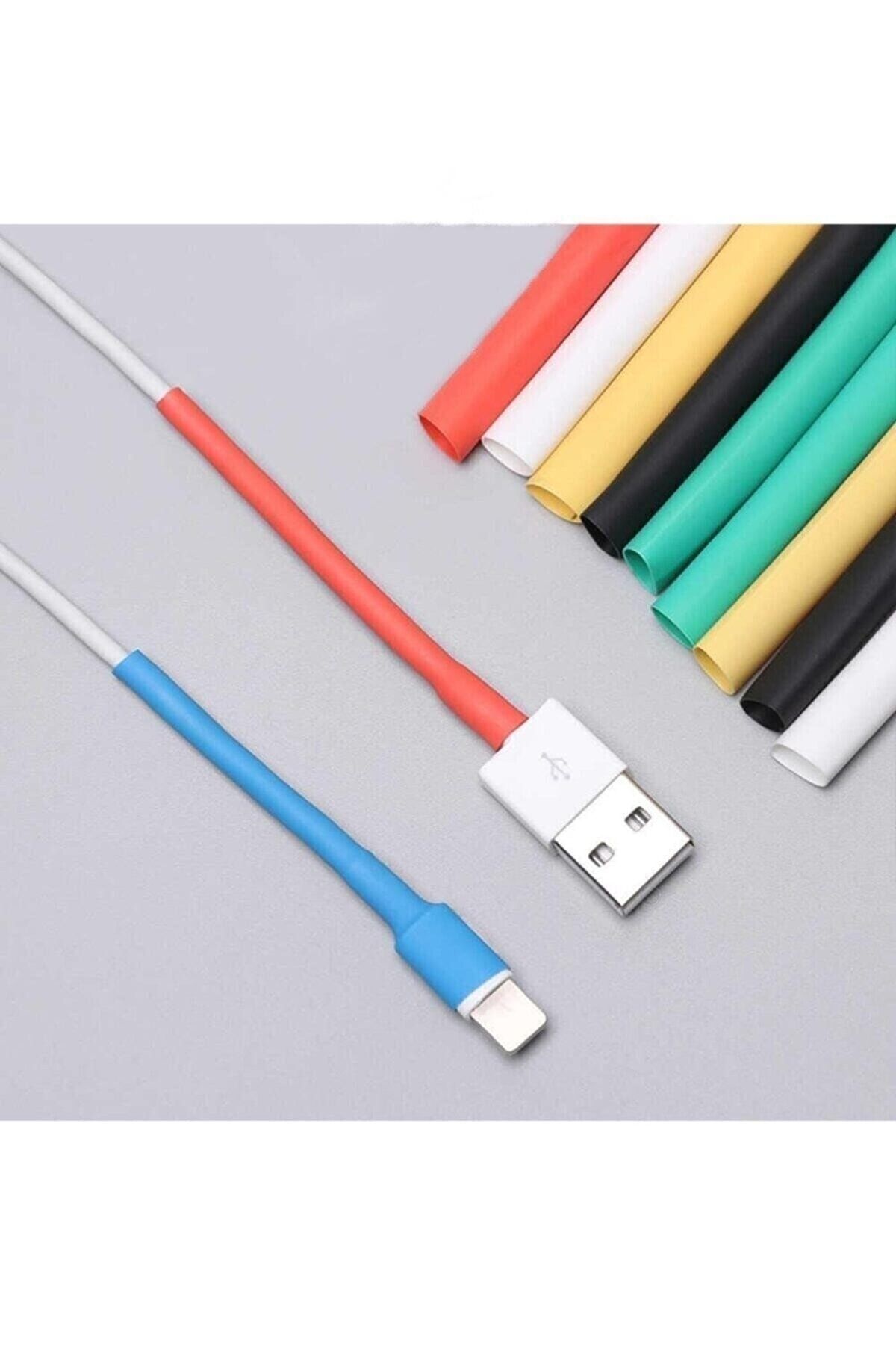 Iphone Uyumlu Şarj Kablosu Koruyucu Makaron 12 Adet 6 cm