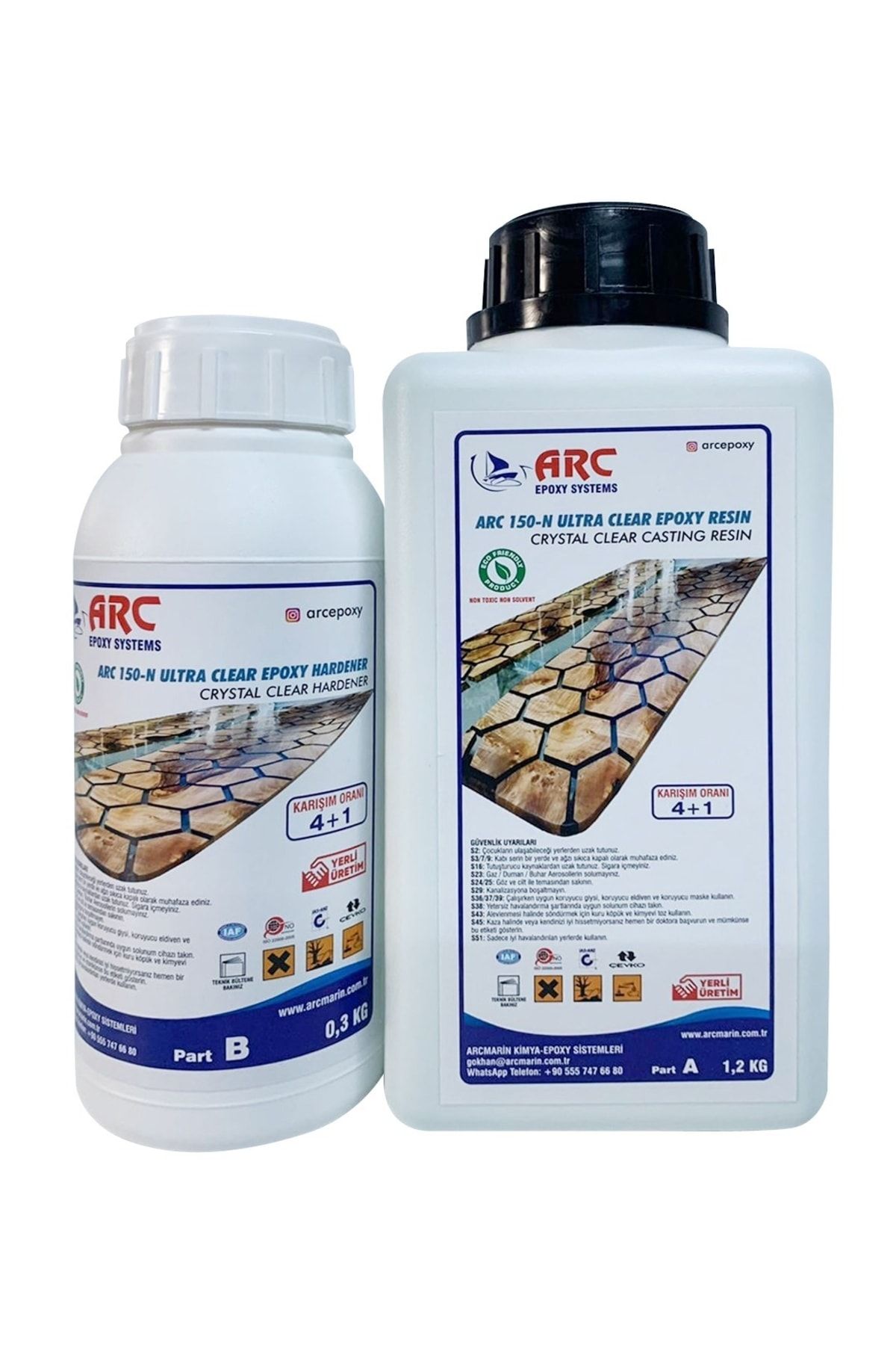 Arc 150 Ultra Şeffaf Döküm Tipi Kristal Clear Epoksi Reçine -1.5 Kg Set