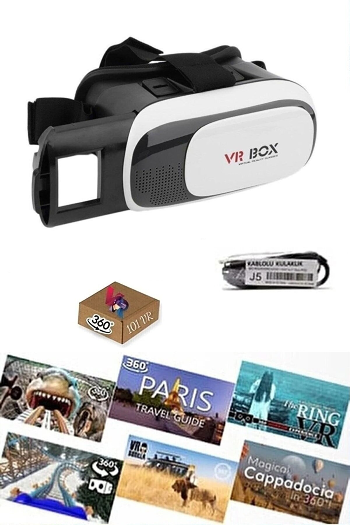 Sanal Gerçeklik Gözlüğü Set 360 Vr Evde Eğlence Paketi Kulalkık