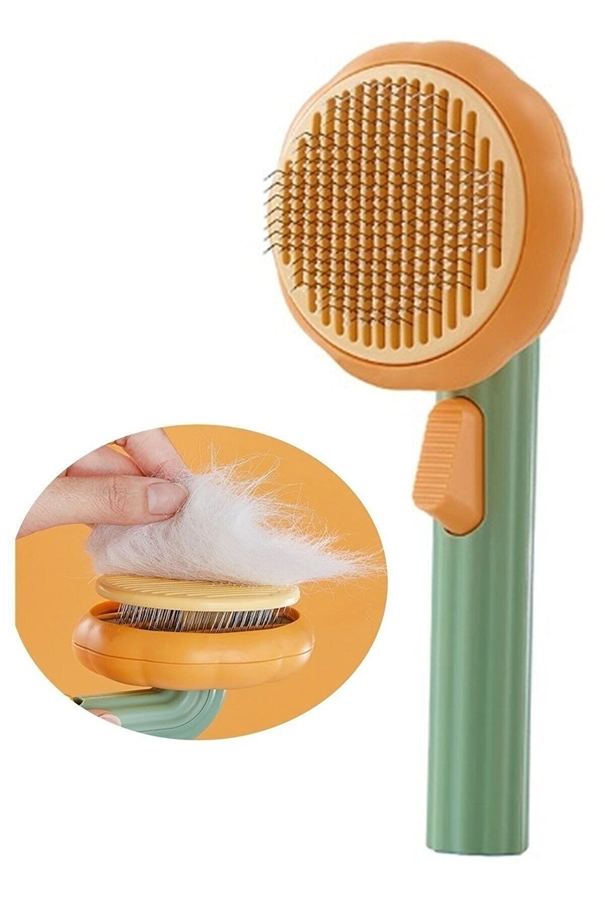 Kedi Köpek Tüy Toplayıcı Tarak, Otomatik Temizlenen Tuşlu Evcil Hayvan Fırçası