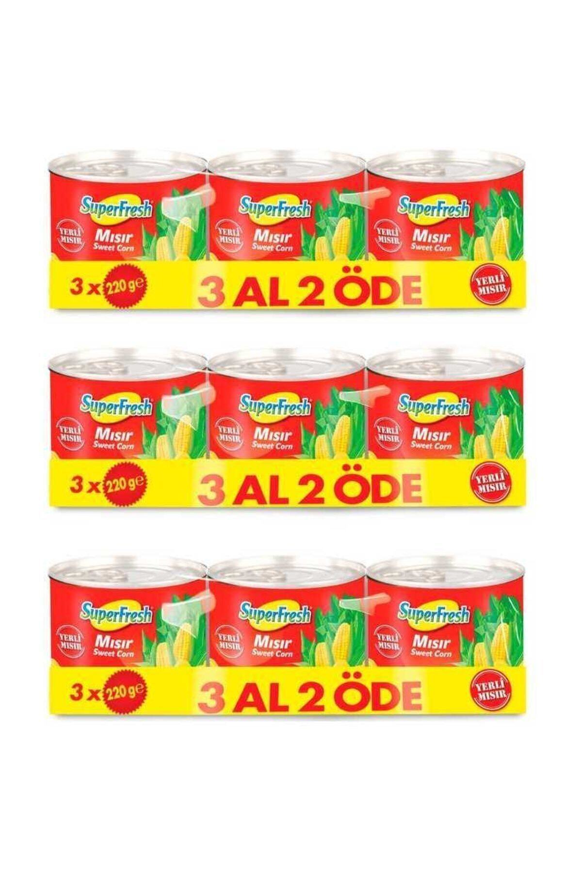 Mısır Konserve 220 gr X 3 Adet X 3 Paket